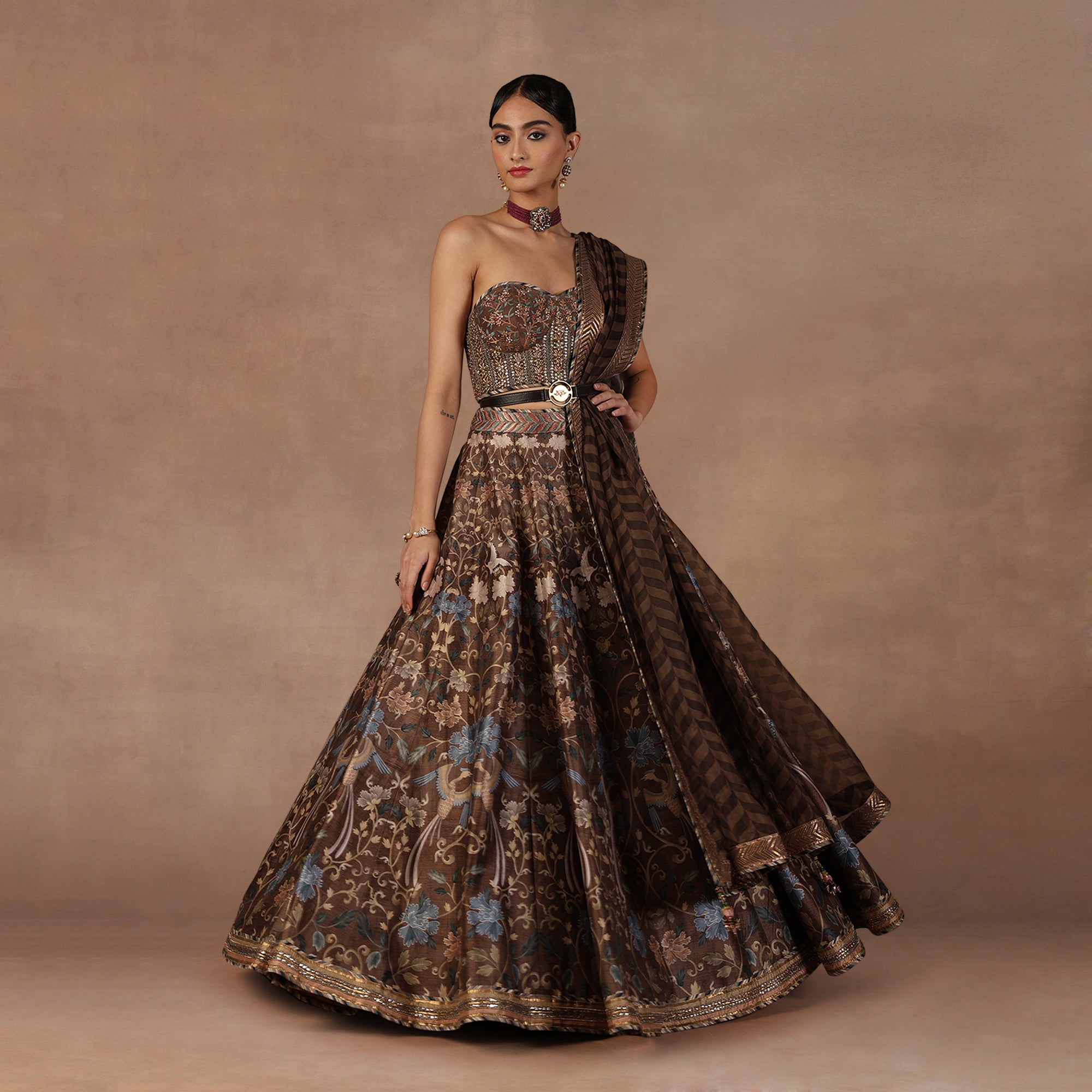 Mocha Brown Skirt Set | EAST
