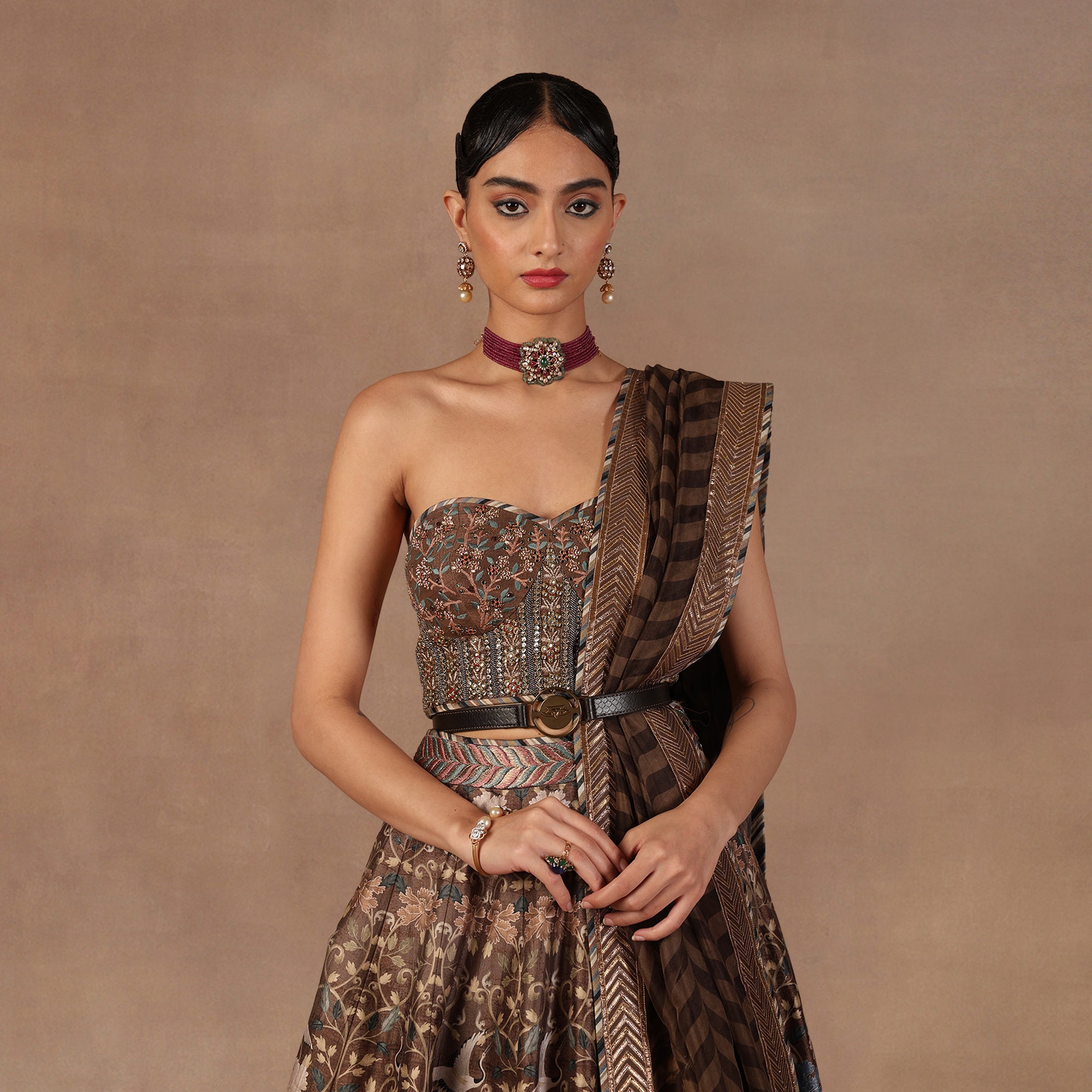 Mocha Brown Skirt Set | EAST