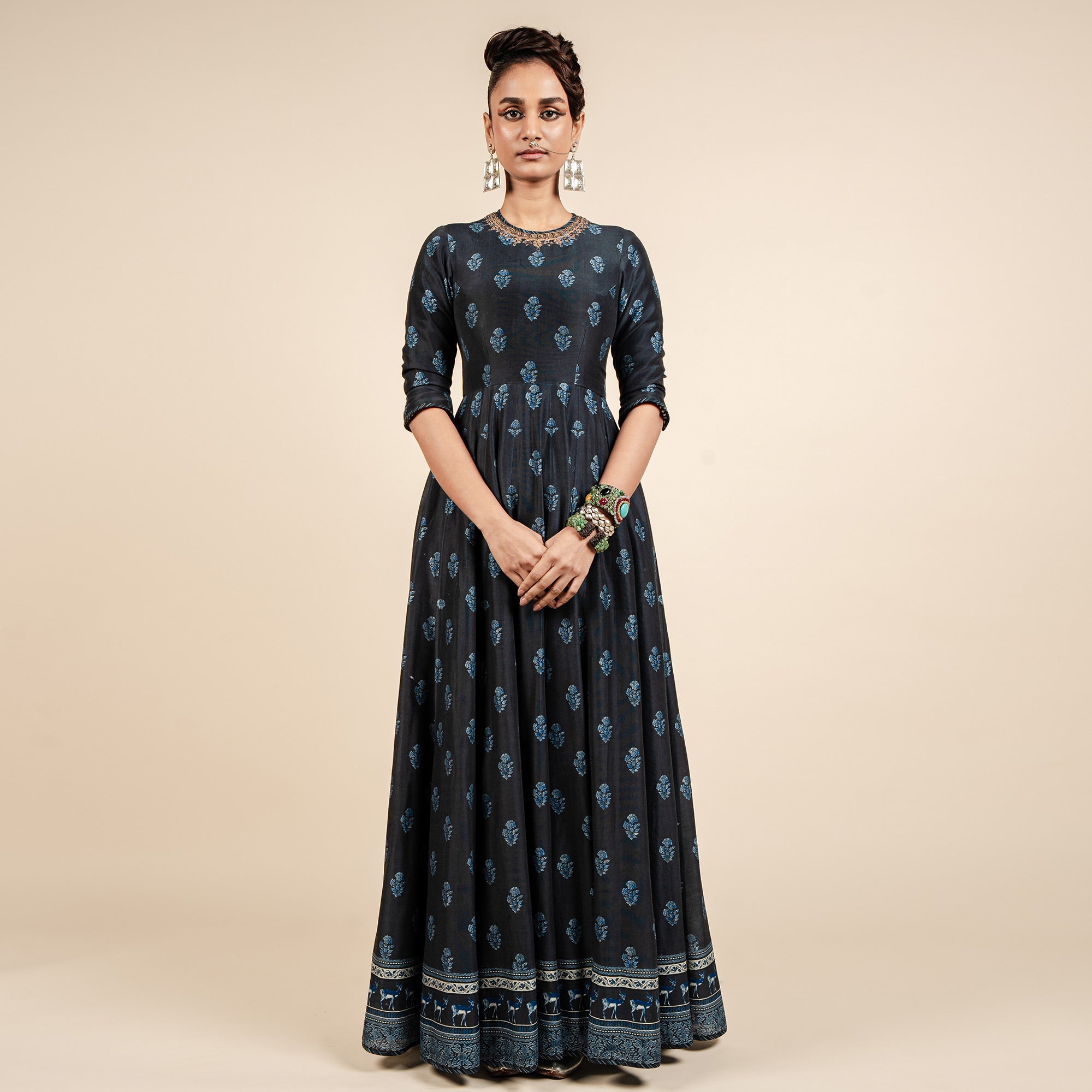 Navy Blue Anarkali | CHAR