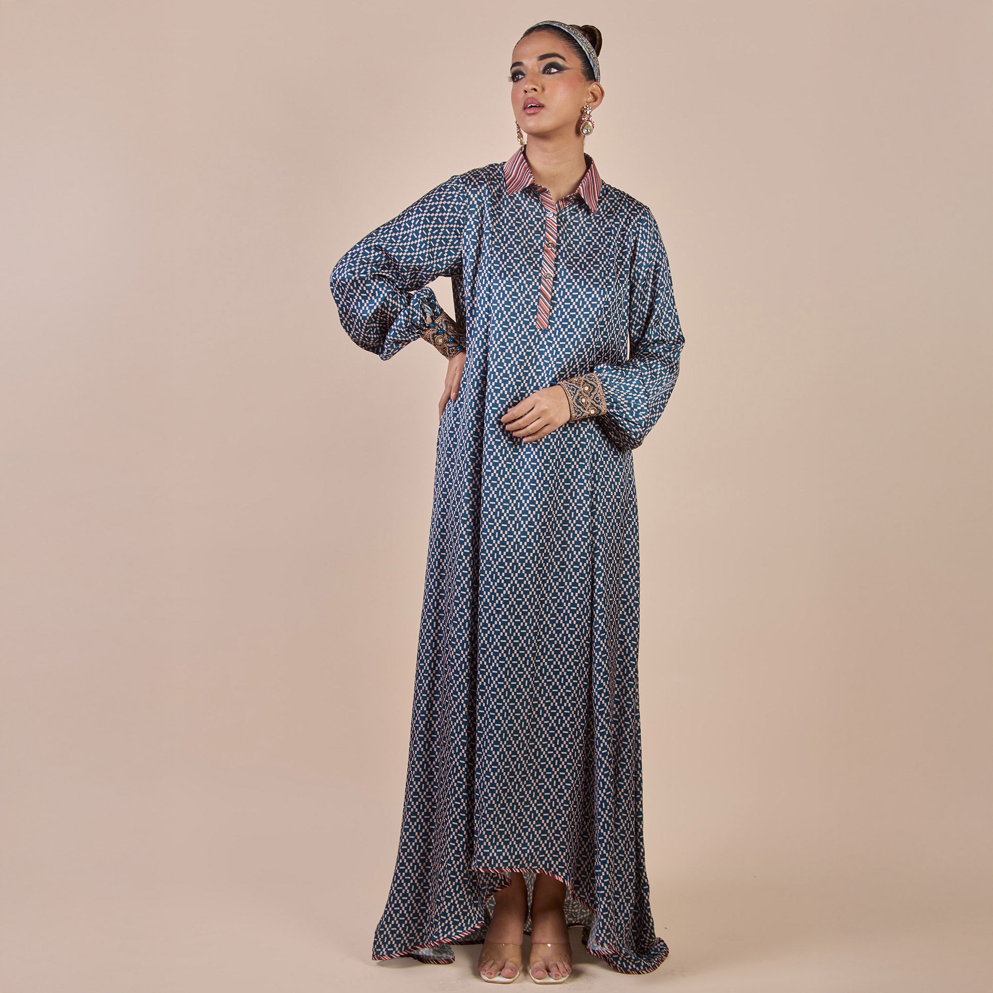 Navy Blue - Ivory Anarkali | PANJ