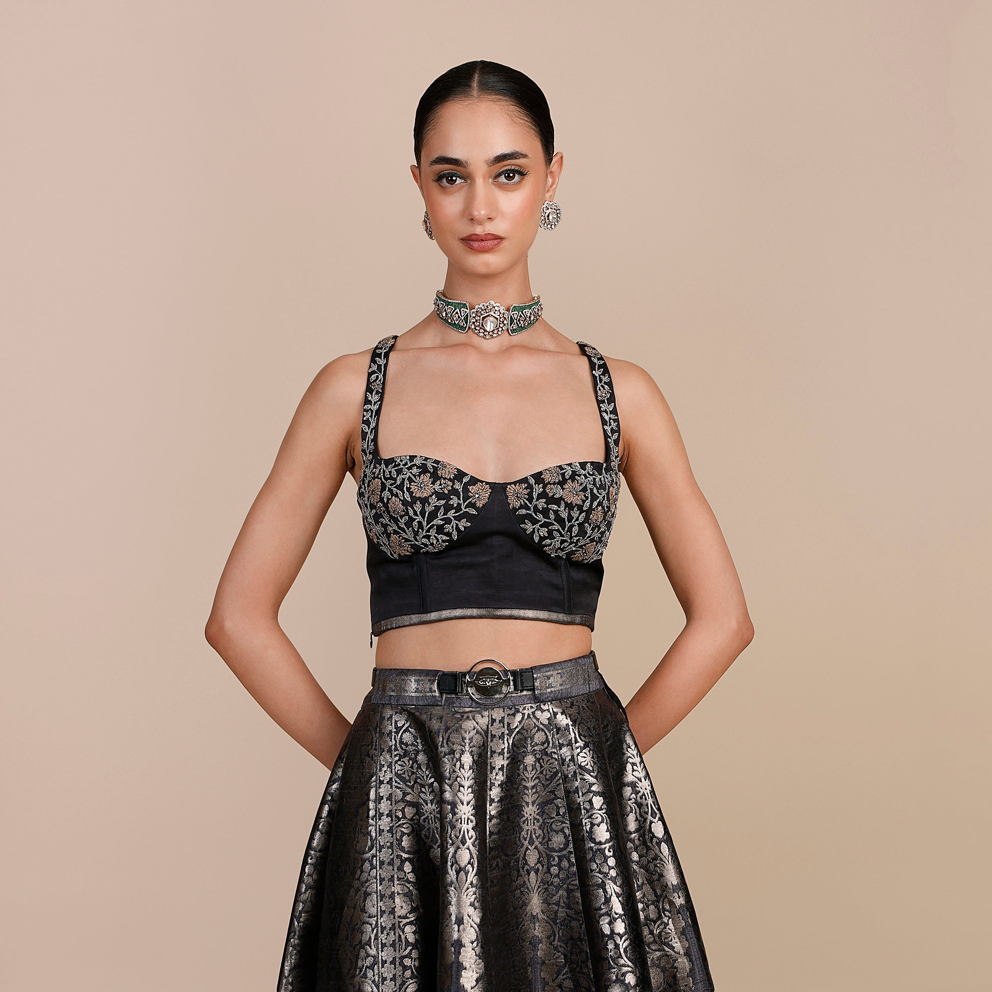 Navy Blue Skirt Set | SATT