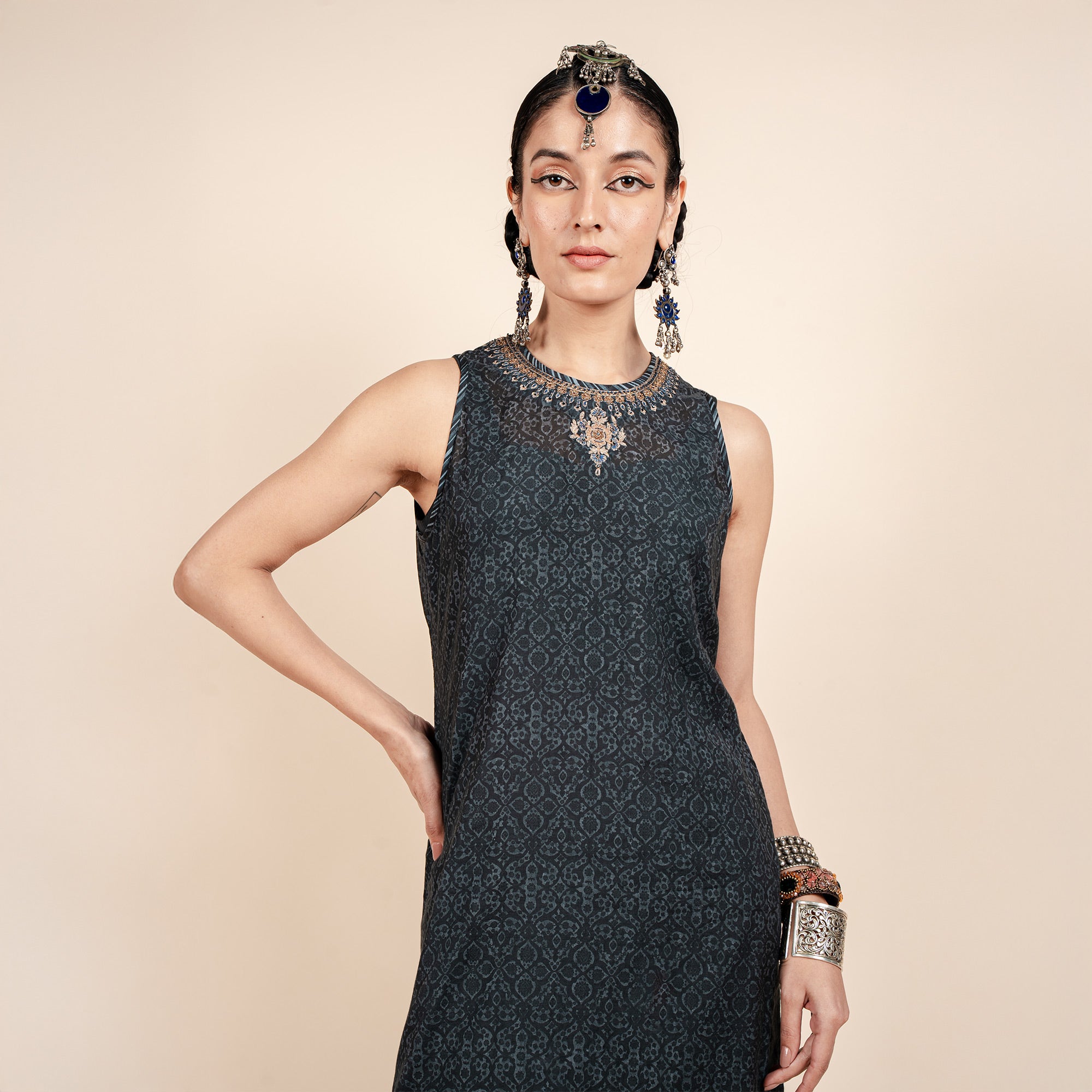 Navy Blue Tunic Set | CHAR