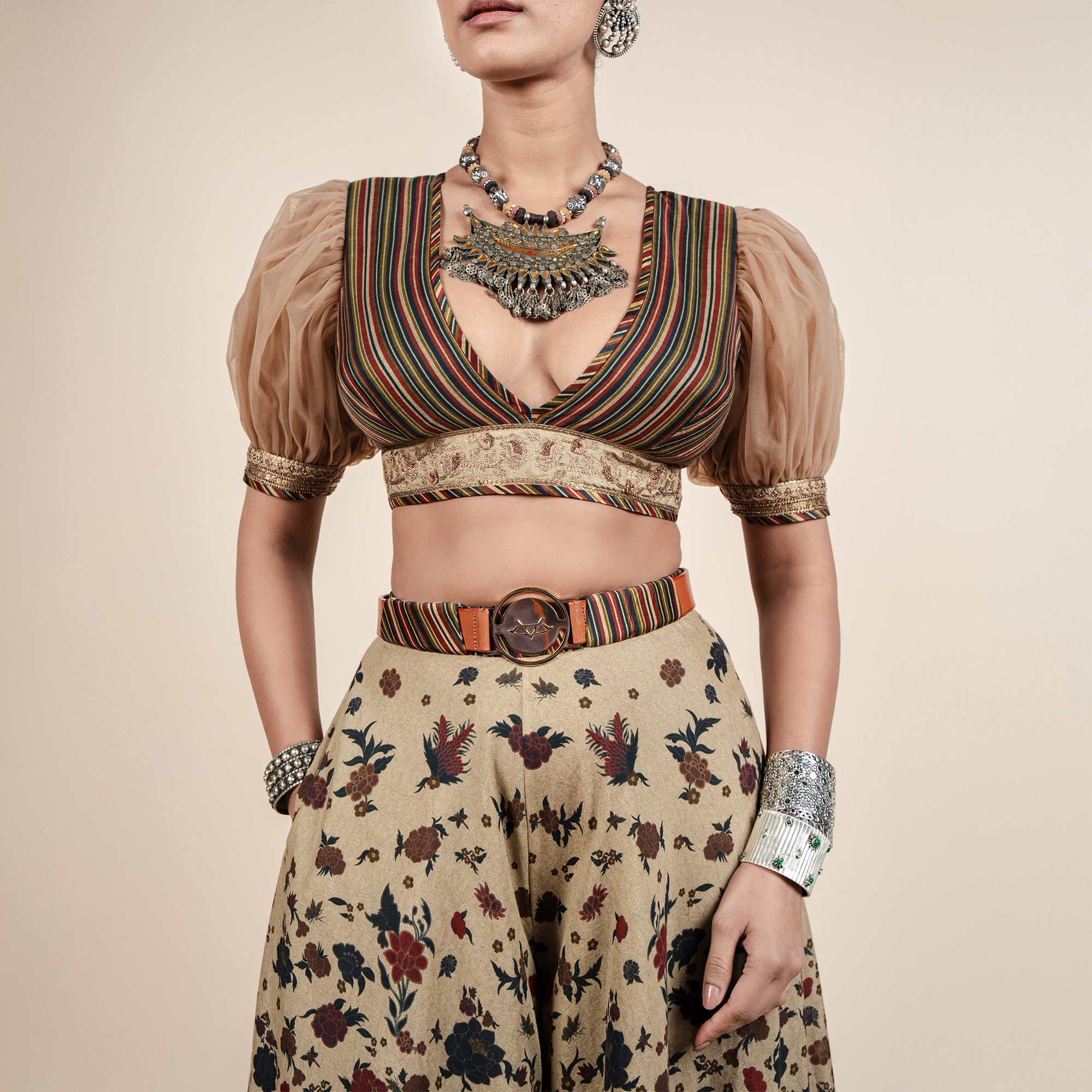 Oat Beige Sharara Set | CHAR
