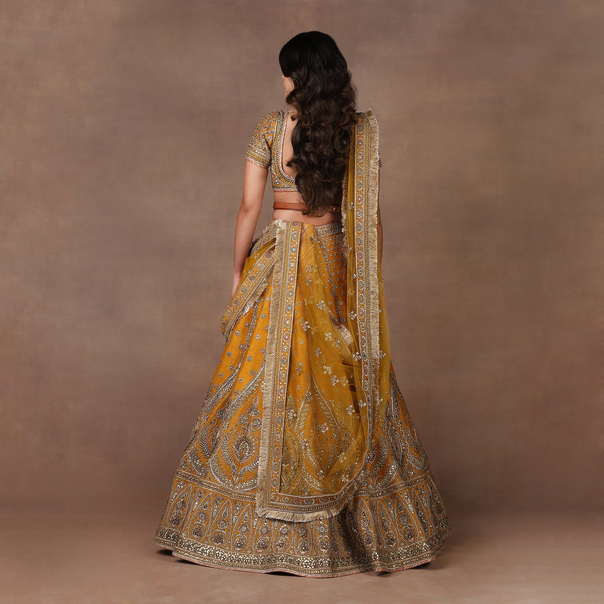 Ochre Yellow Lehenga Set | MURAQQA