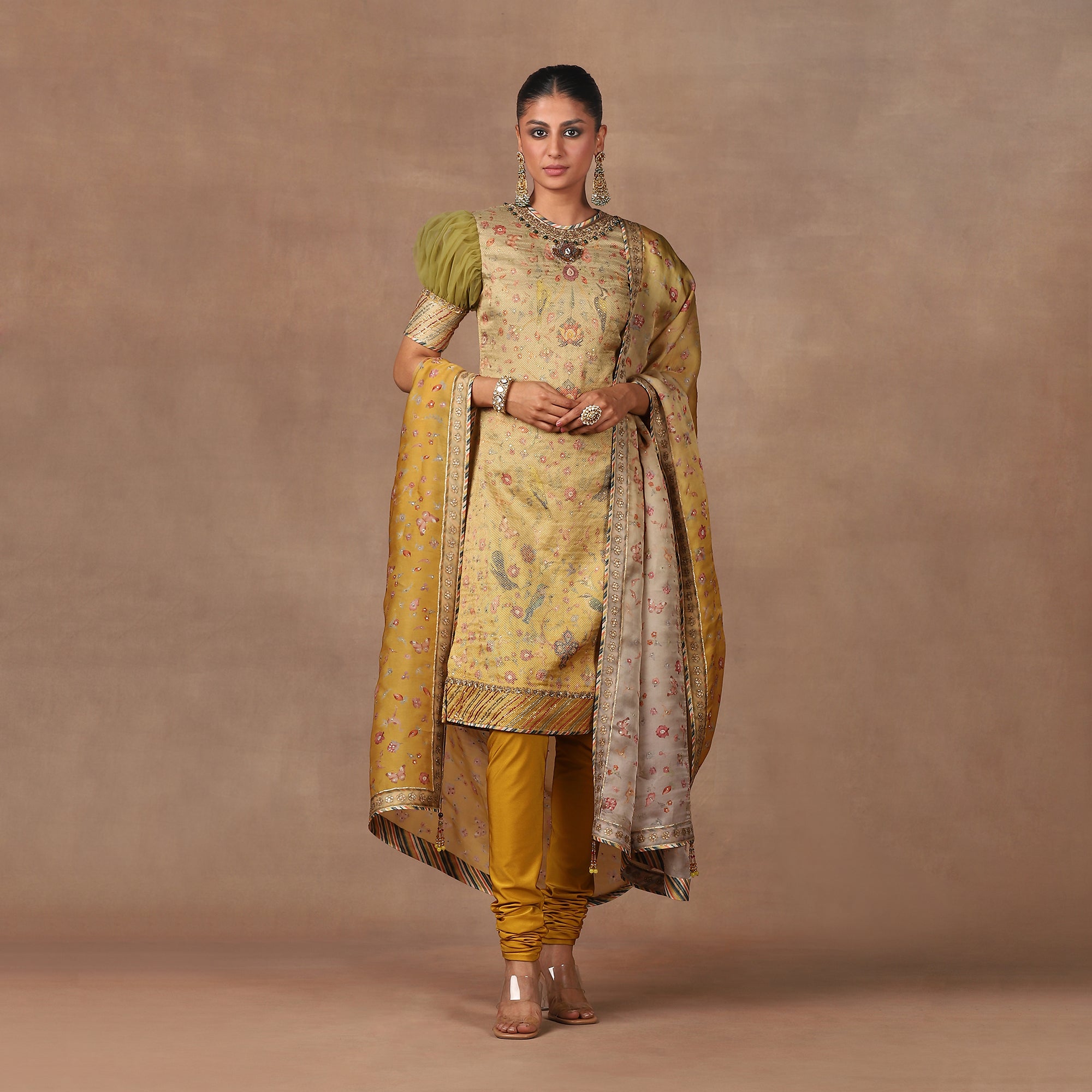 Olive Yellow Tunic Set | MURAQQA