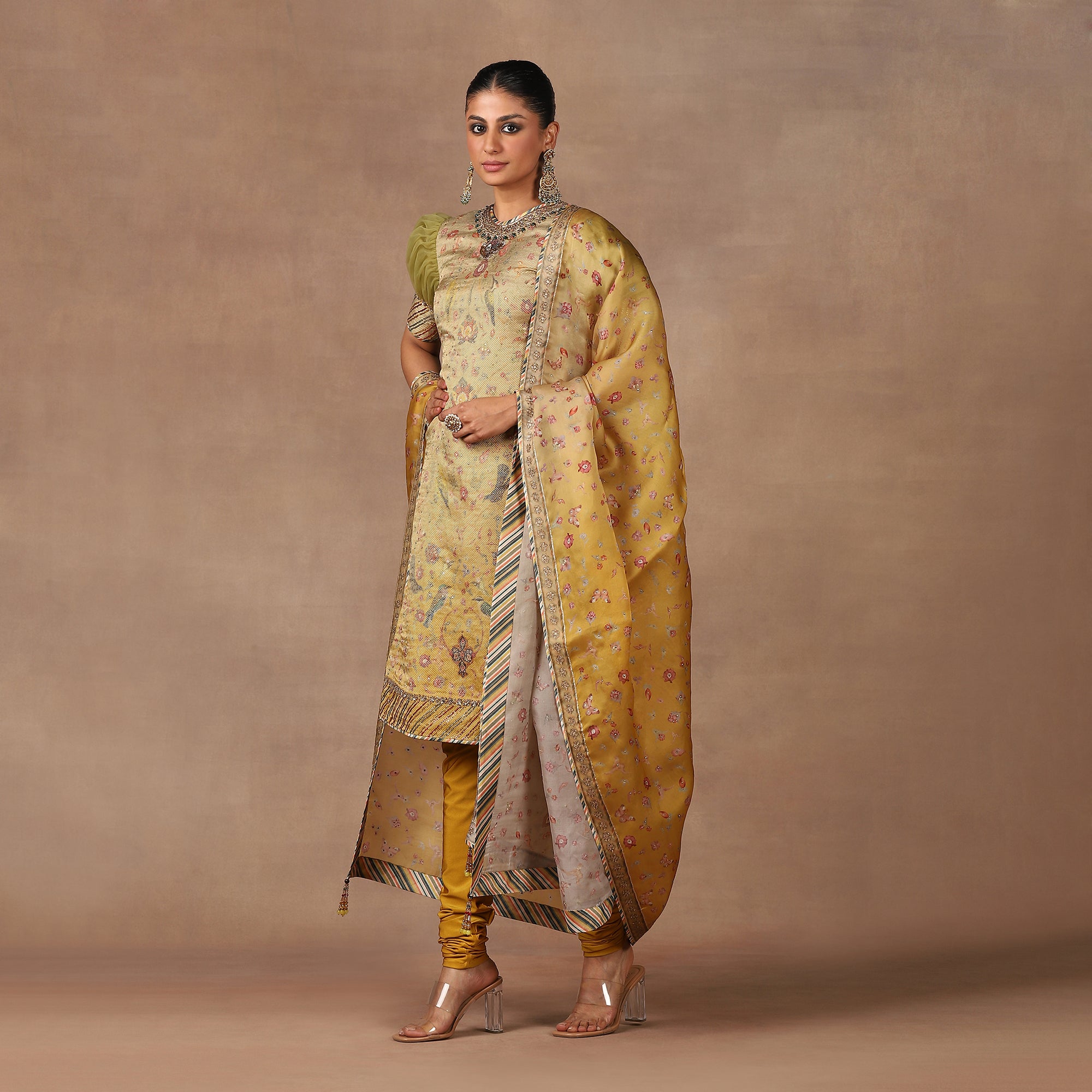 Olive Yellow Tunic Set | MURAQQA