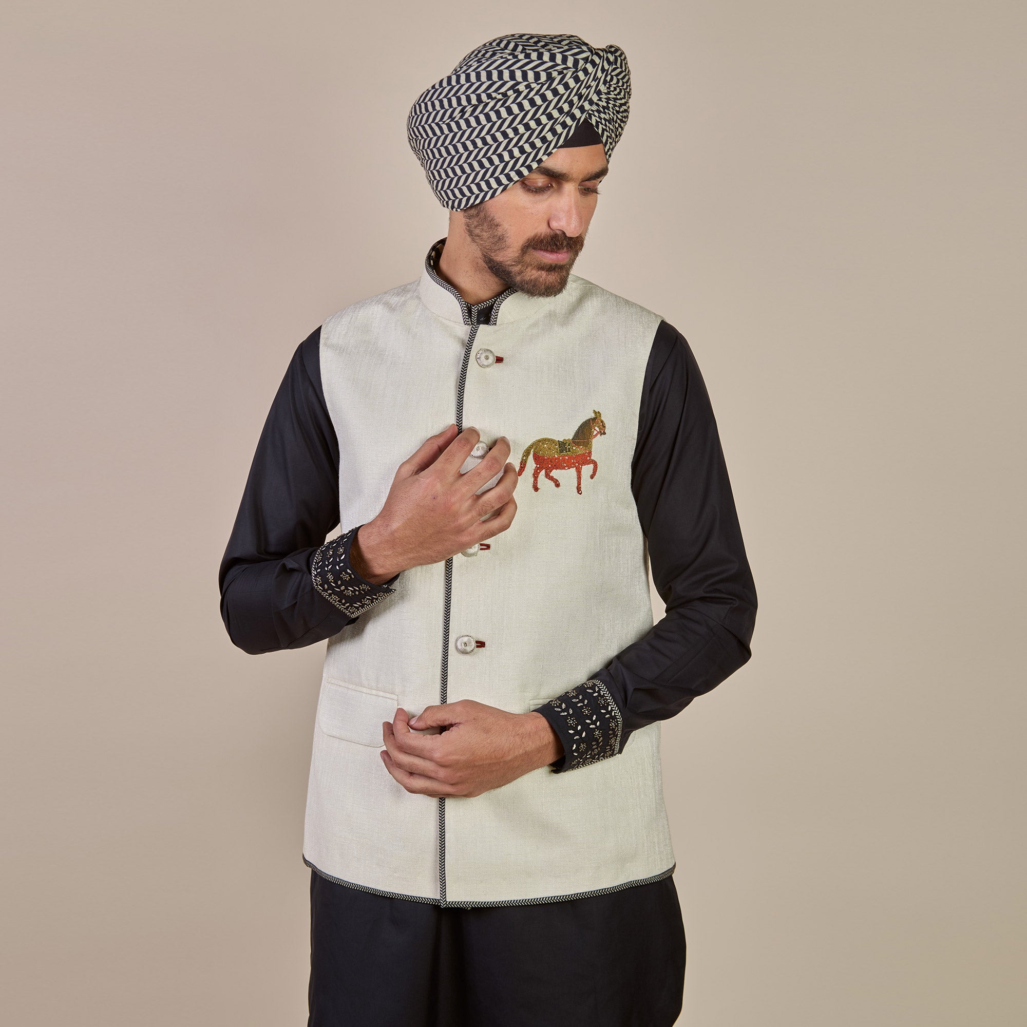 Pearl Ivory Nehru Jacket | CHHĒ