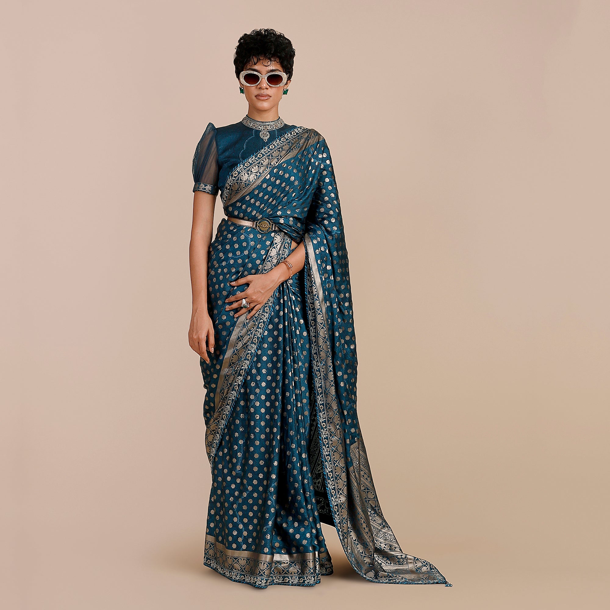 Prussian Blue Saree Set | SATT