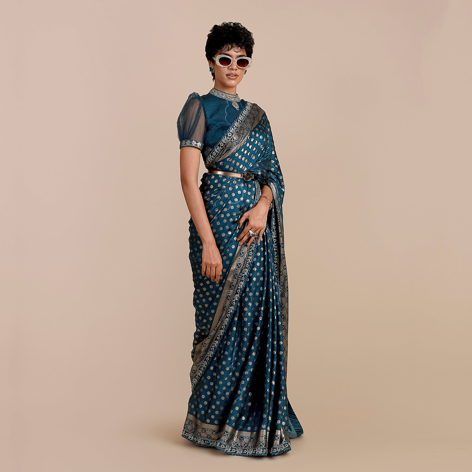 Prussian Blue Saree Set | SATT