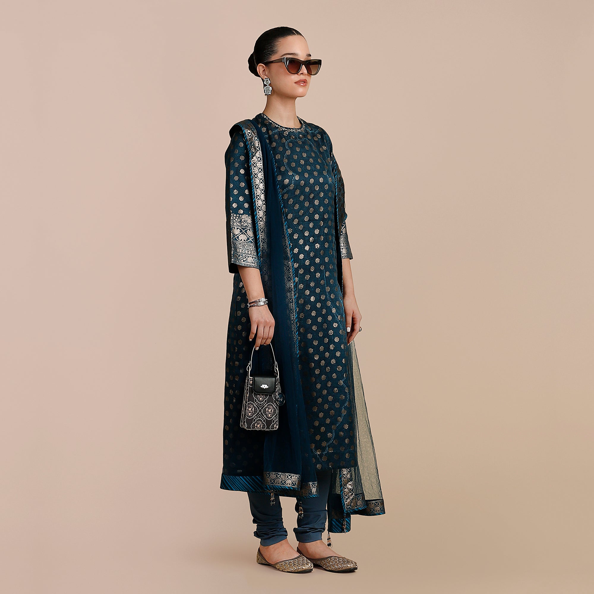 Prussian Blue Sheer Stole | SATT