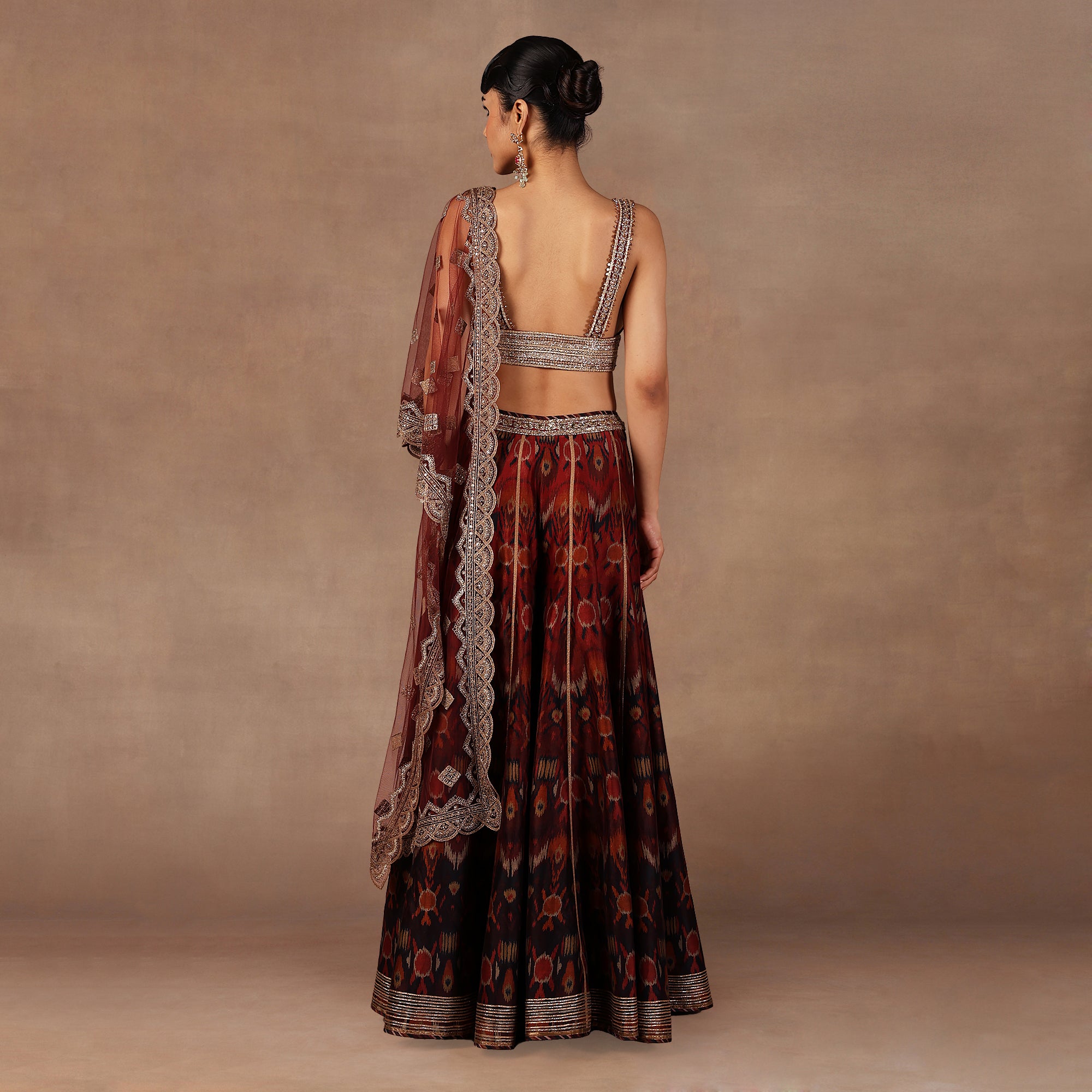 Red - Burgundy Ombre Sharara Set | EAST