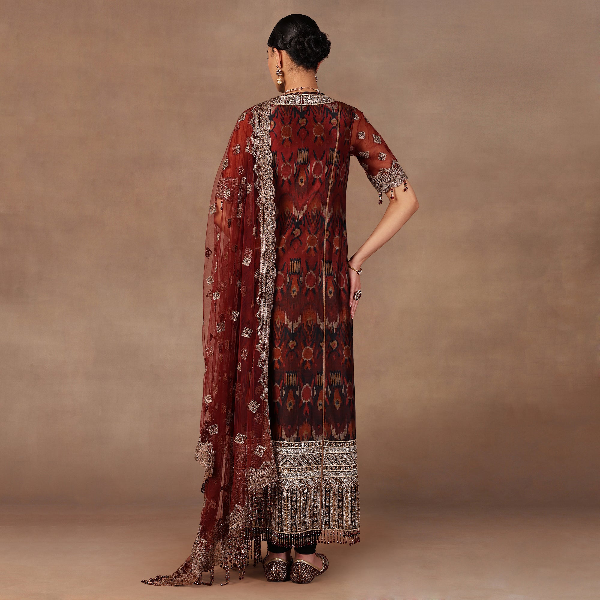 Red - Burgundy Ombre Tunic Set | EAST