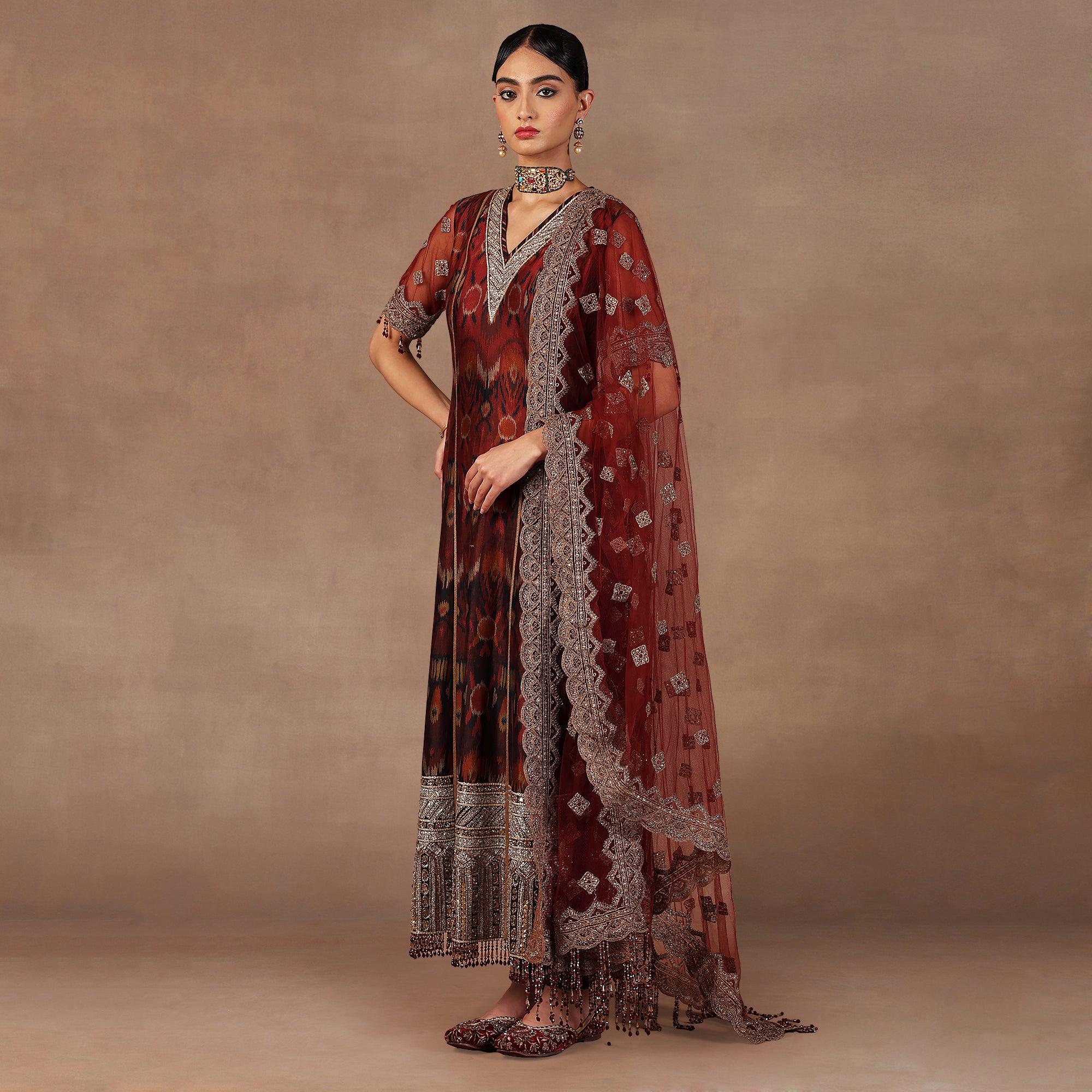 Red - Burgundy Ombre Tunic Set | EAST