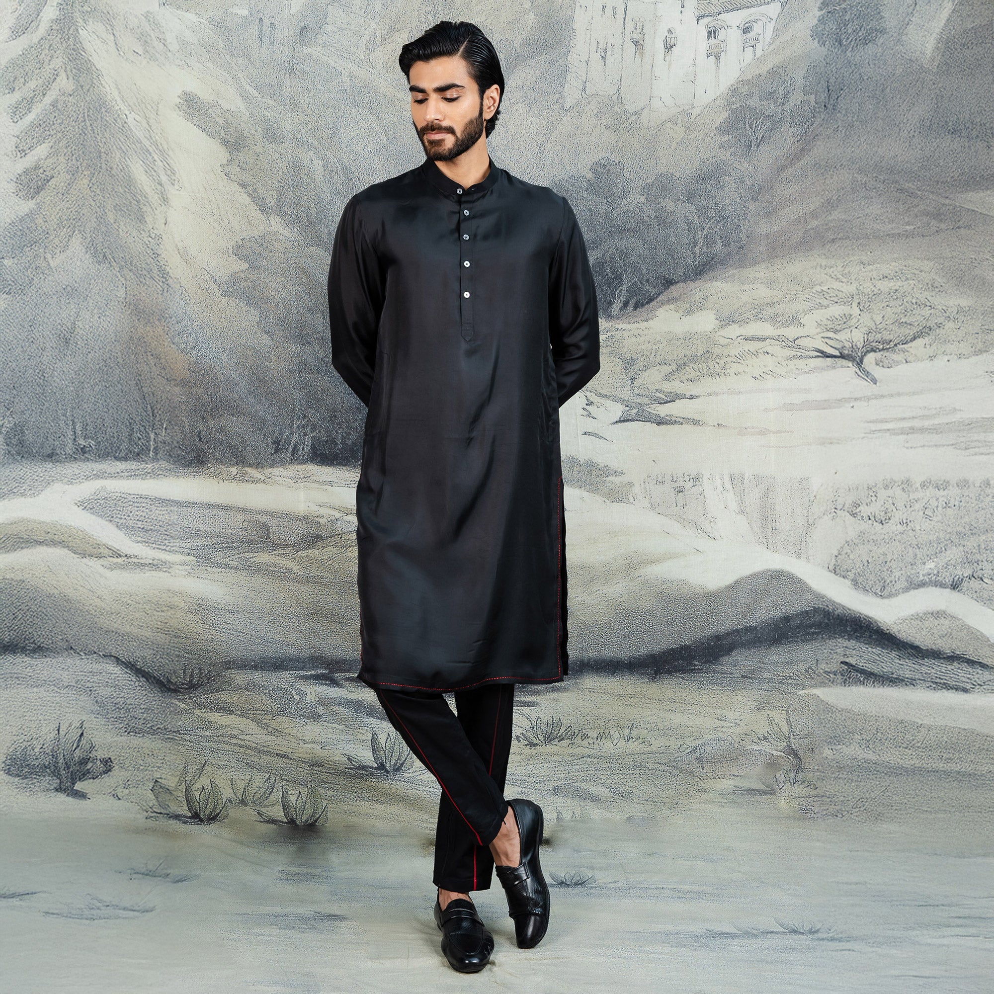 Rich Black Kurta | CHAR