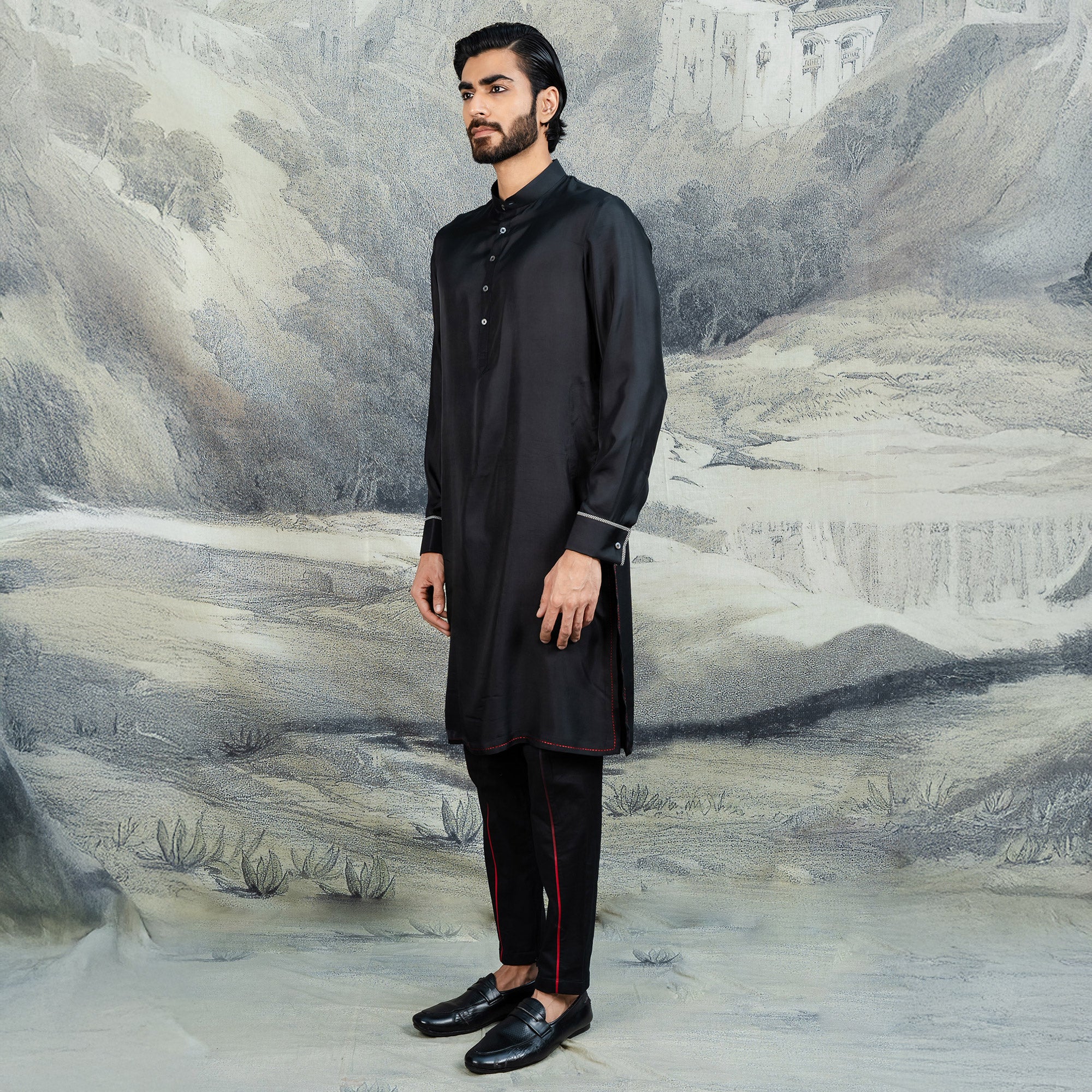 Rich Black Kurta | CHAR
