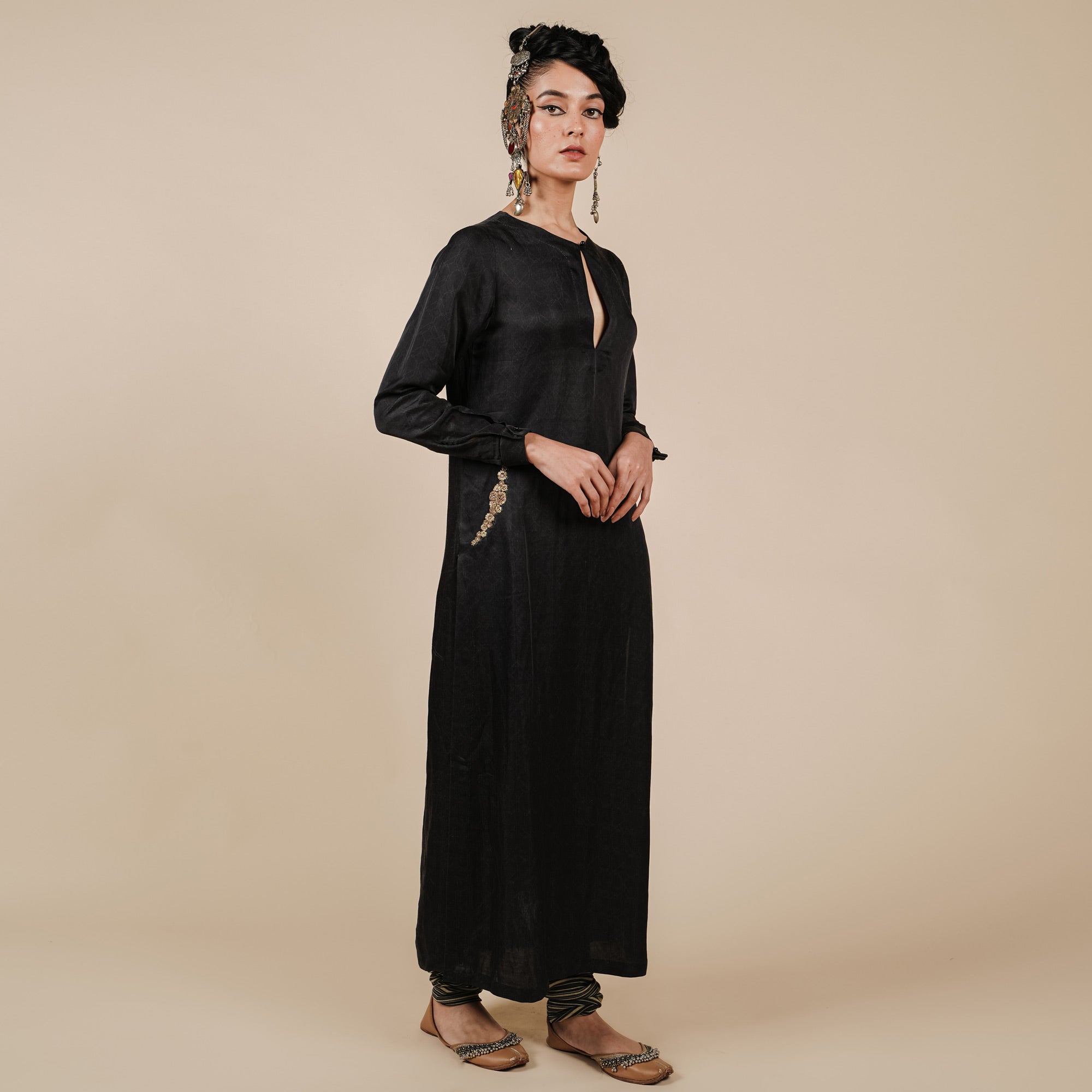 Rich Black Tunic Set | CHAR