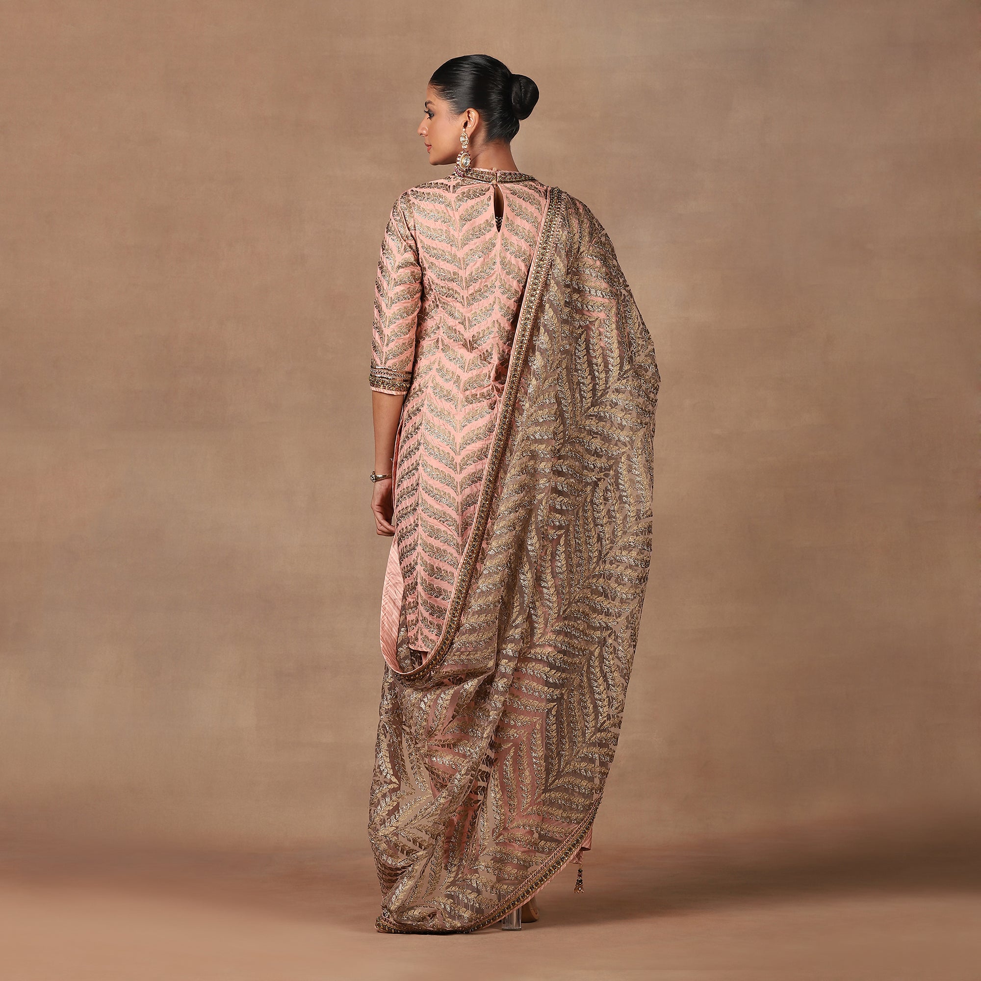 Rose Pink Chevron Tunic Set | MURAQQA