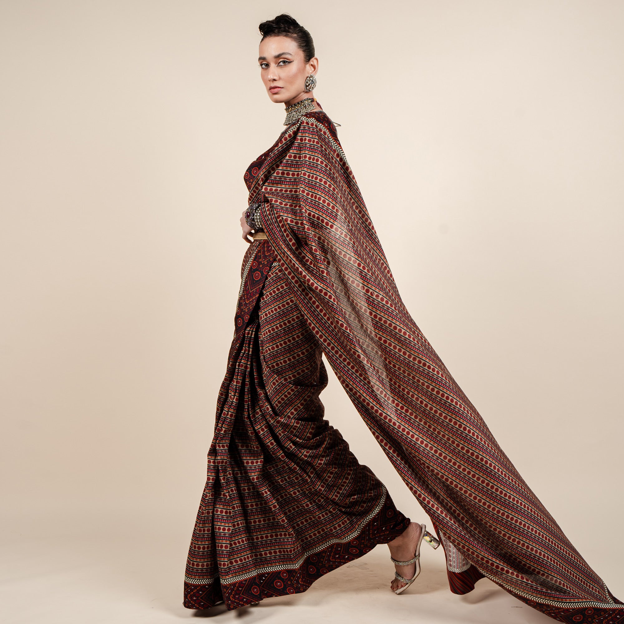 Ruby Red Saree Set | CHAR