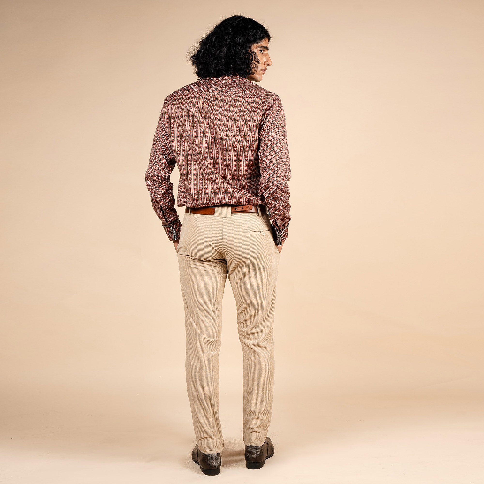 Rust - Ivory Printed Shirt | PANJ