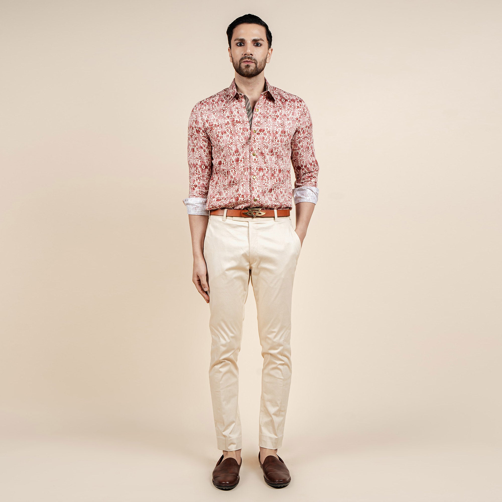 Rust Pink Printed Shirt | CHAR