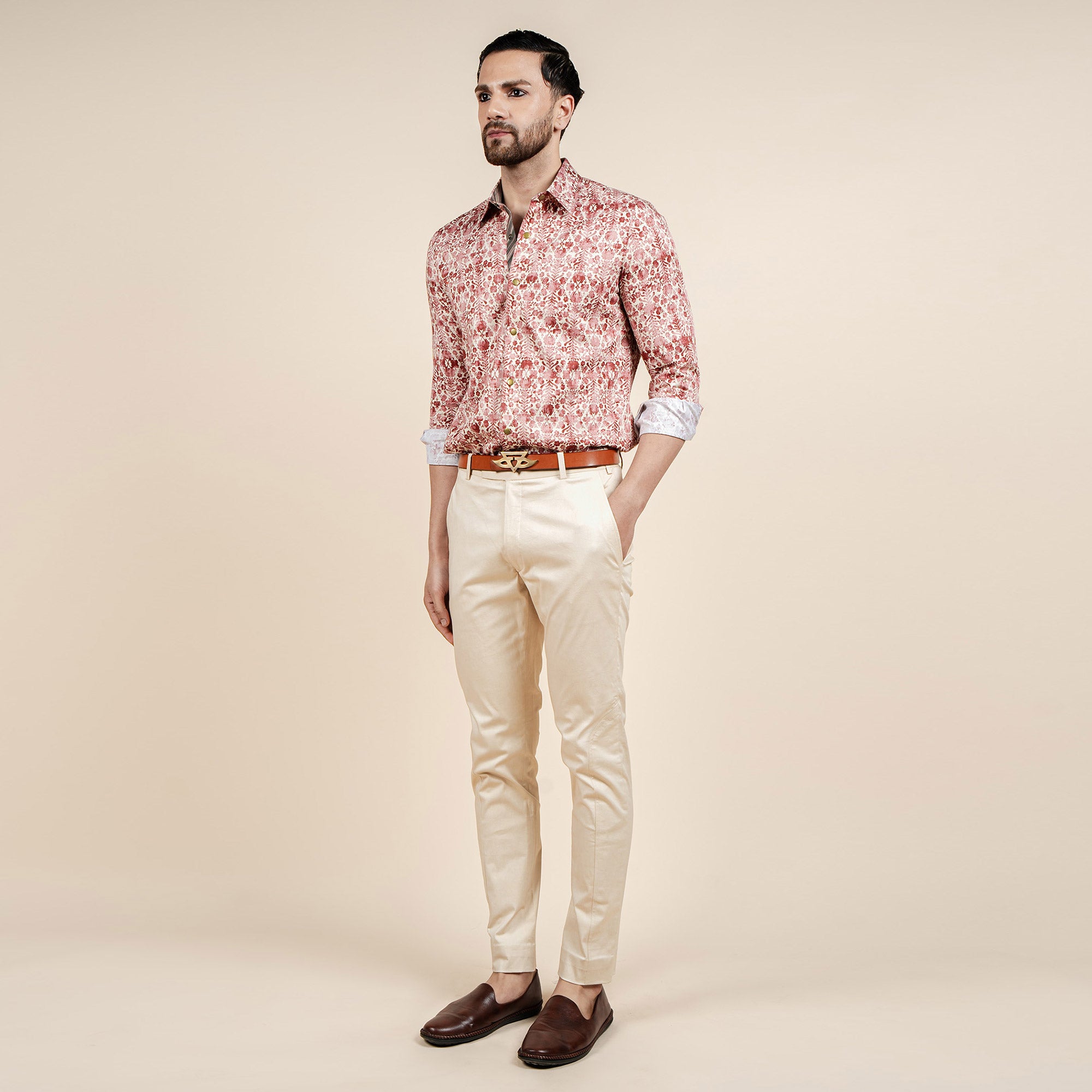 Rust Pink Printed Shirt | CHAR