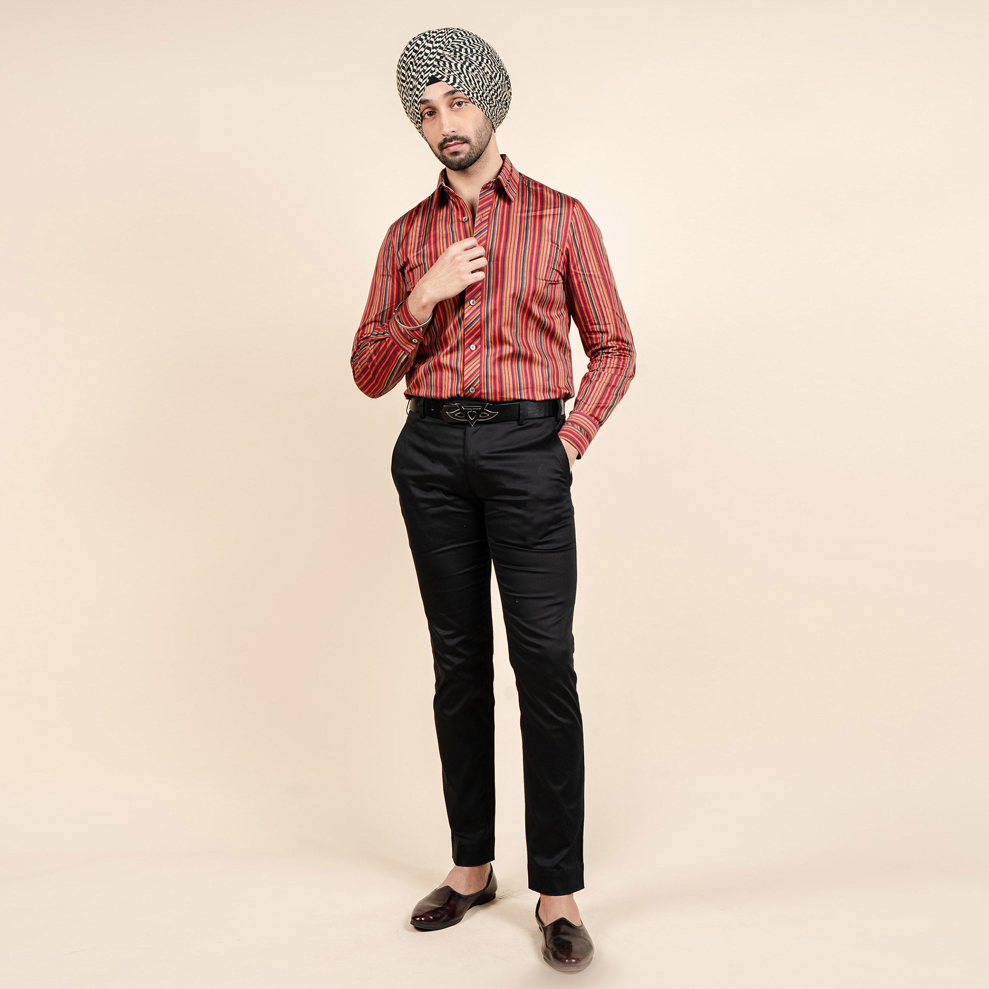 Rust Red Striped Shirt | CHAR