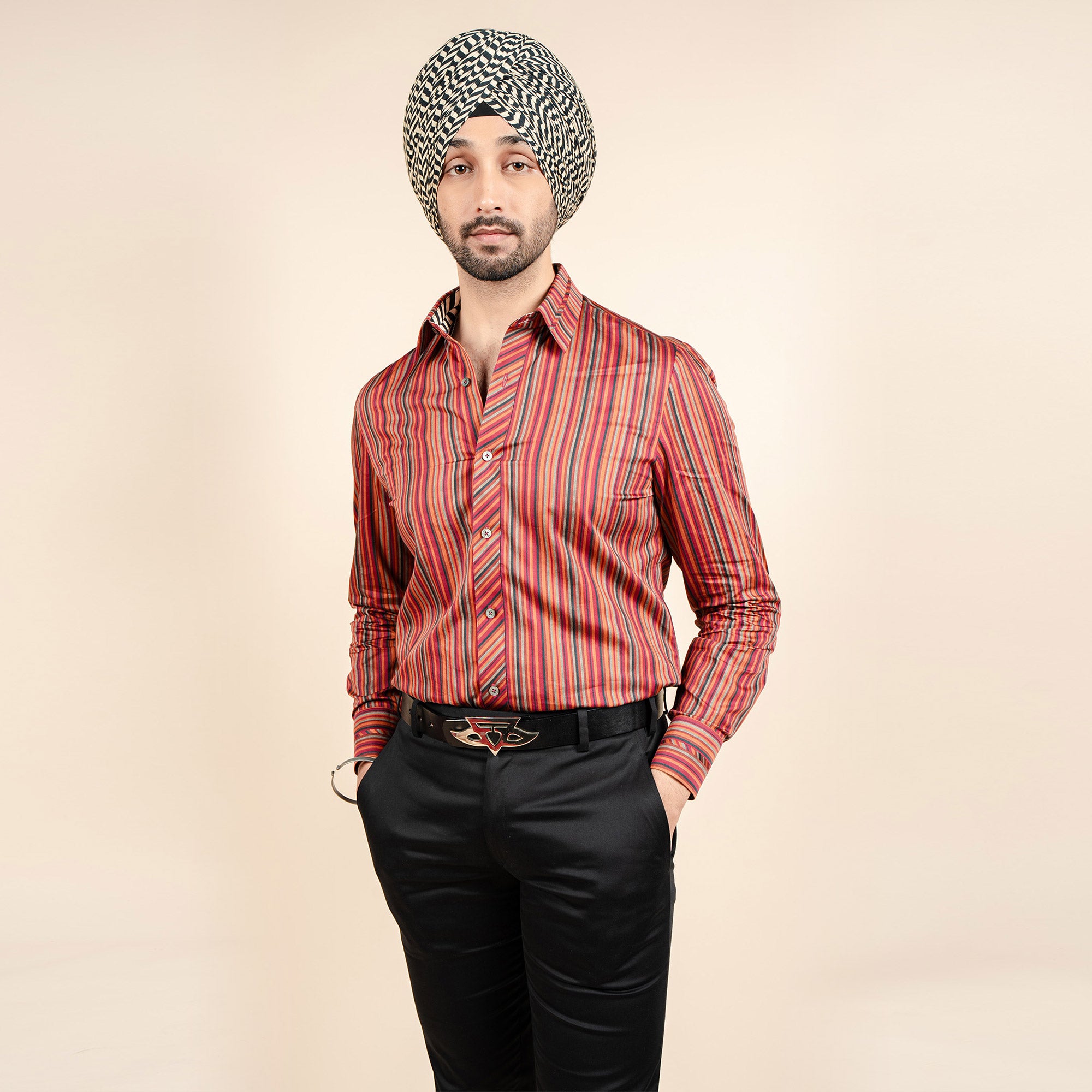 Rust Red Striped Shirt | CHAR