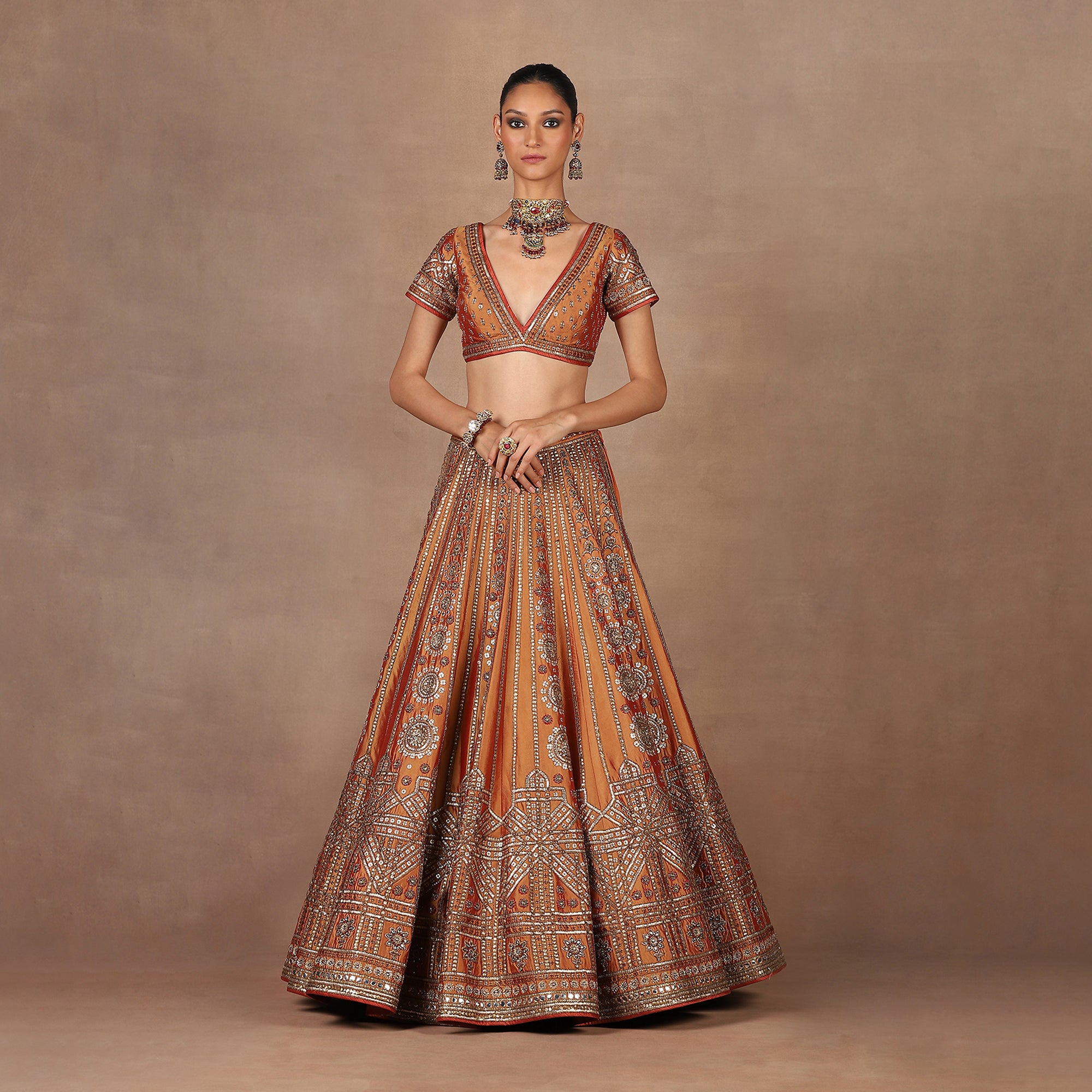 Rust Orange Lehenga Set | MURAQQA