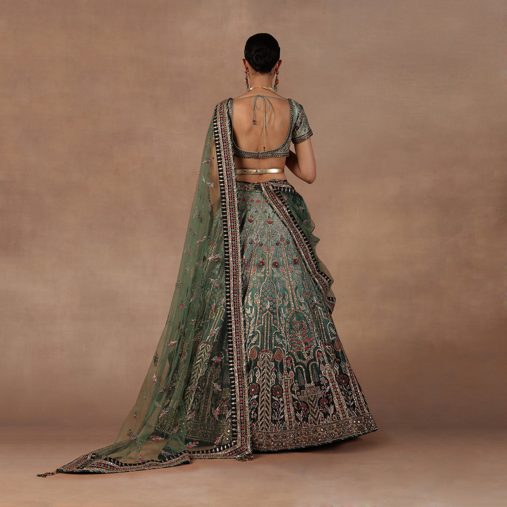 Sage - Emerald Ombre Lehenga Set | EAST