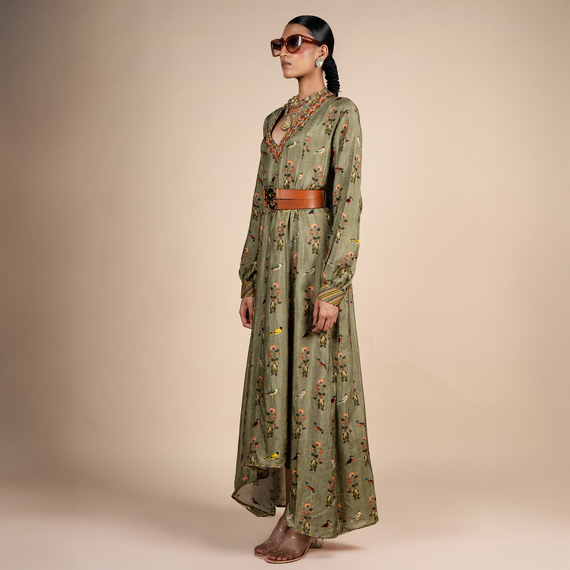 Sage Green Anarkali | PANJ