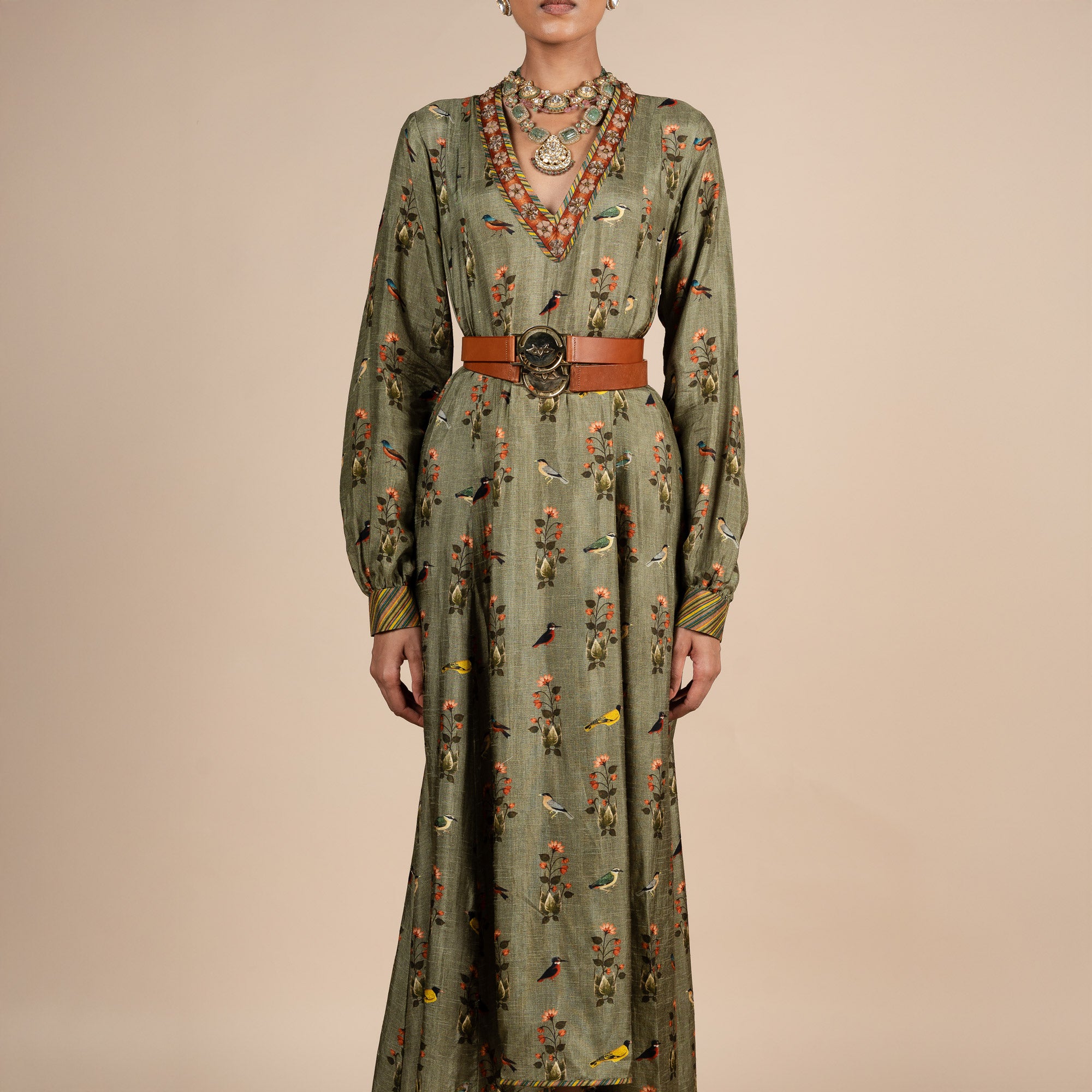 Sage Green Anarkali | PANJ