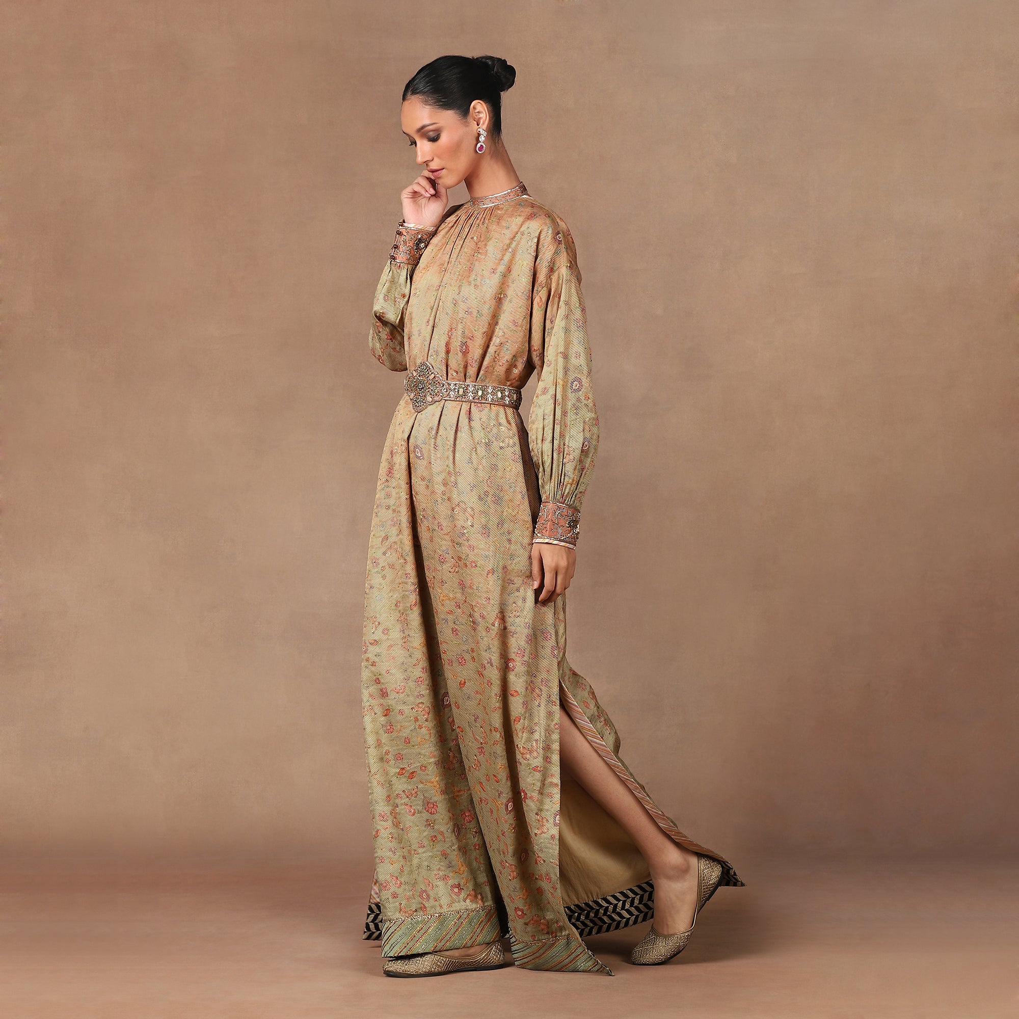 Sage Green - Pink Ombre Kaftan Set | MURAQQA