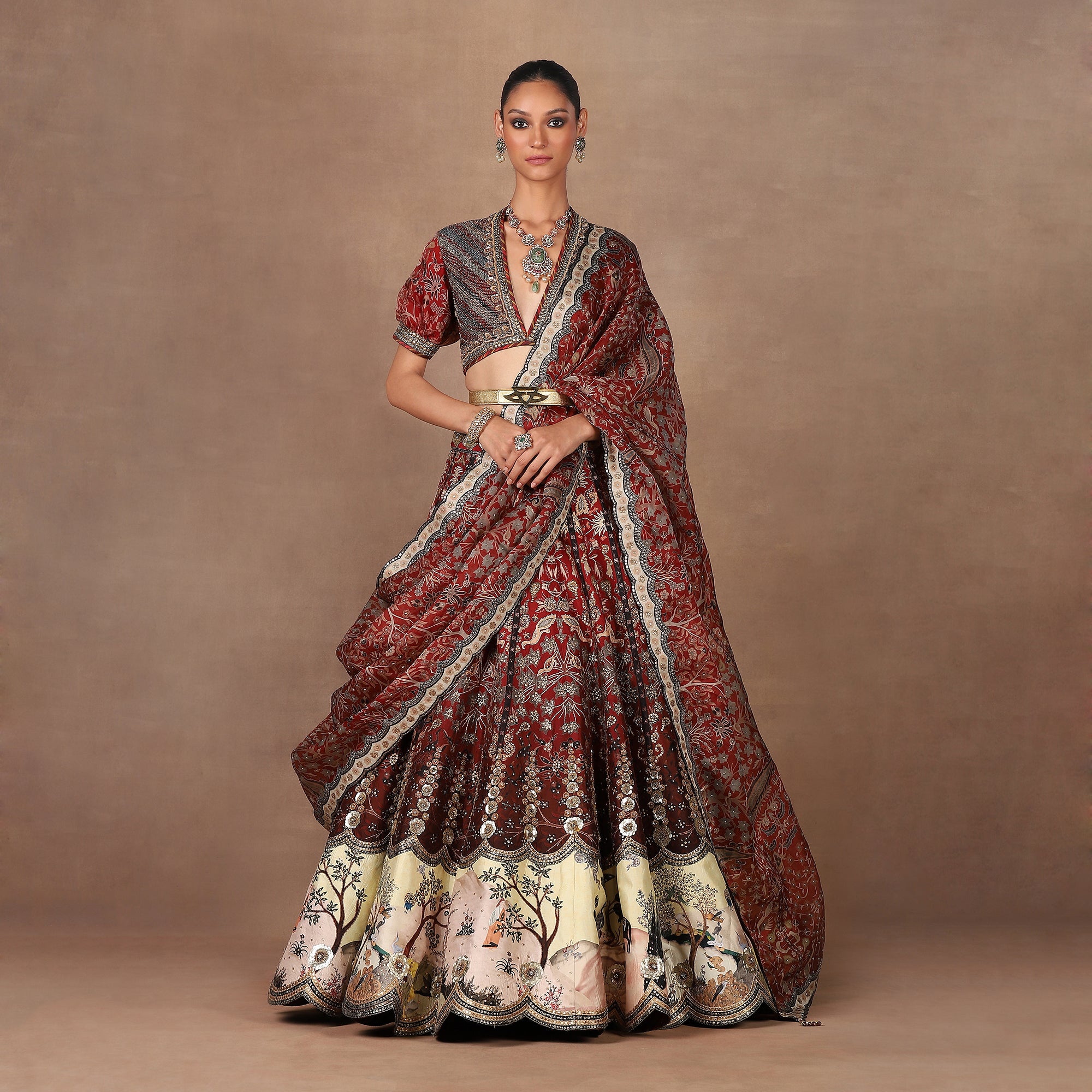 Scarlet Red Lehenga Set | MURAQQA