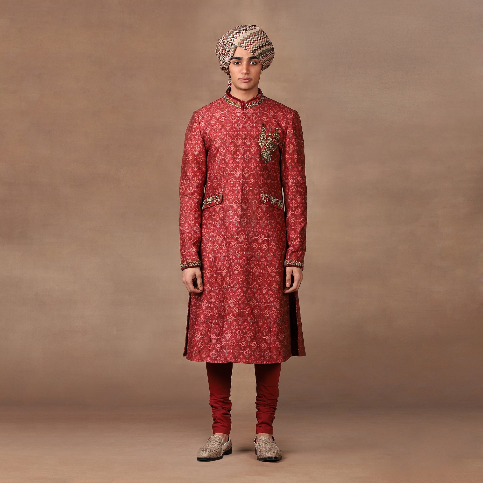 Scarlet Red Sherwani Set | MURAQQA