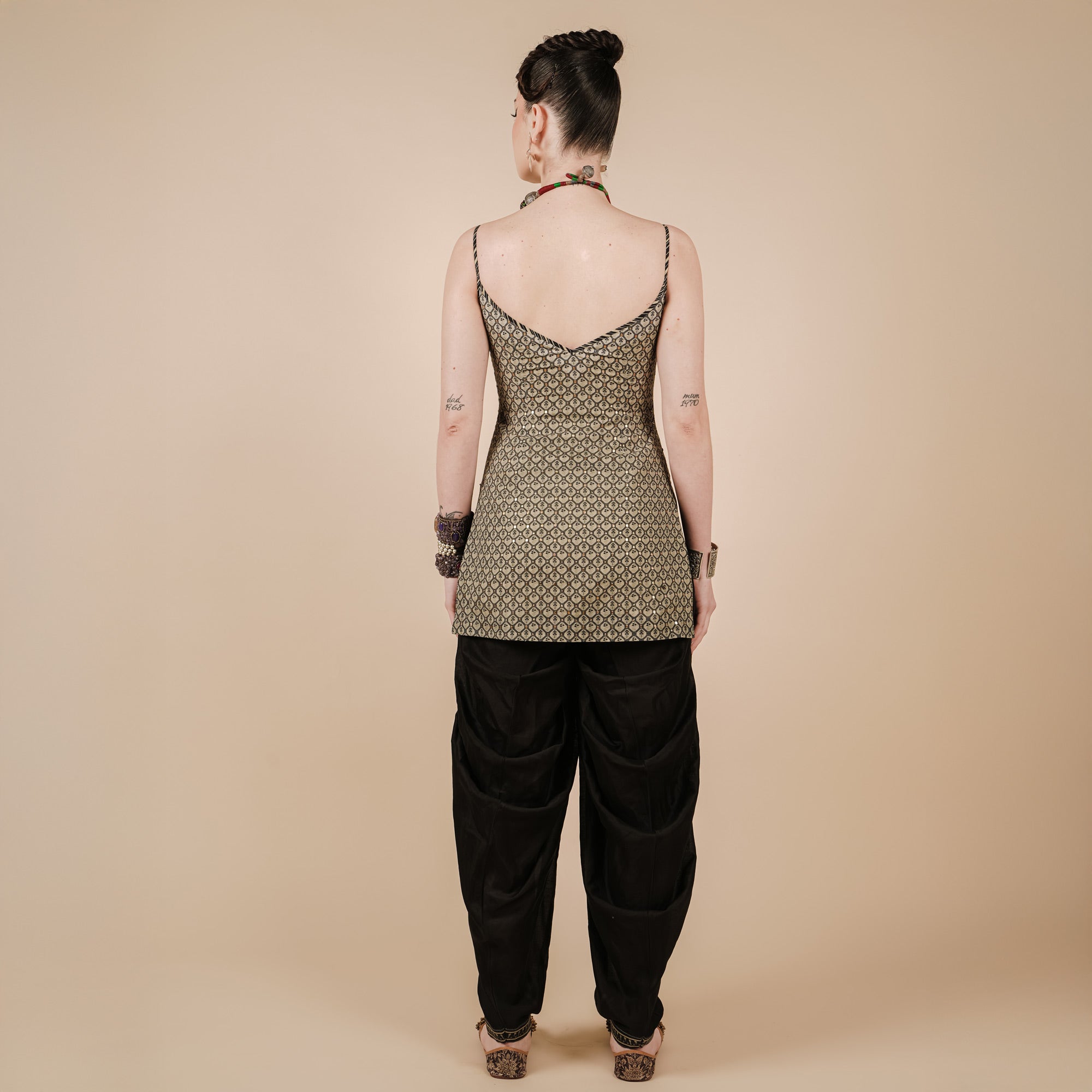 Soft Beige Short Tunic Set | CHAR