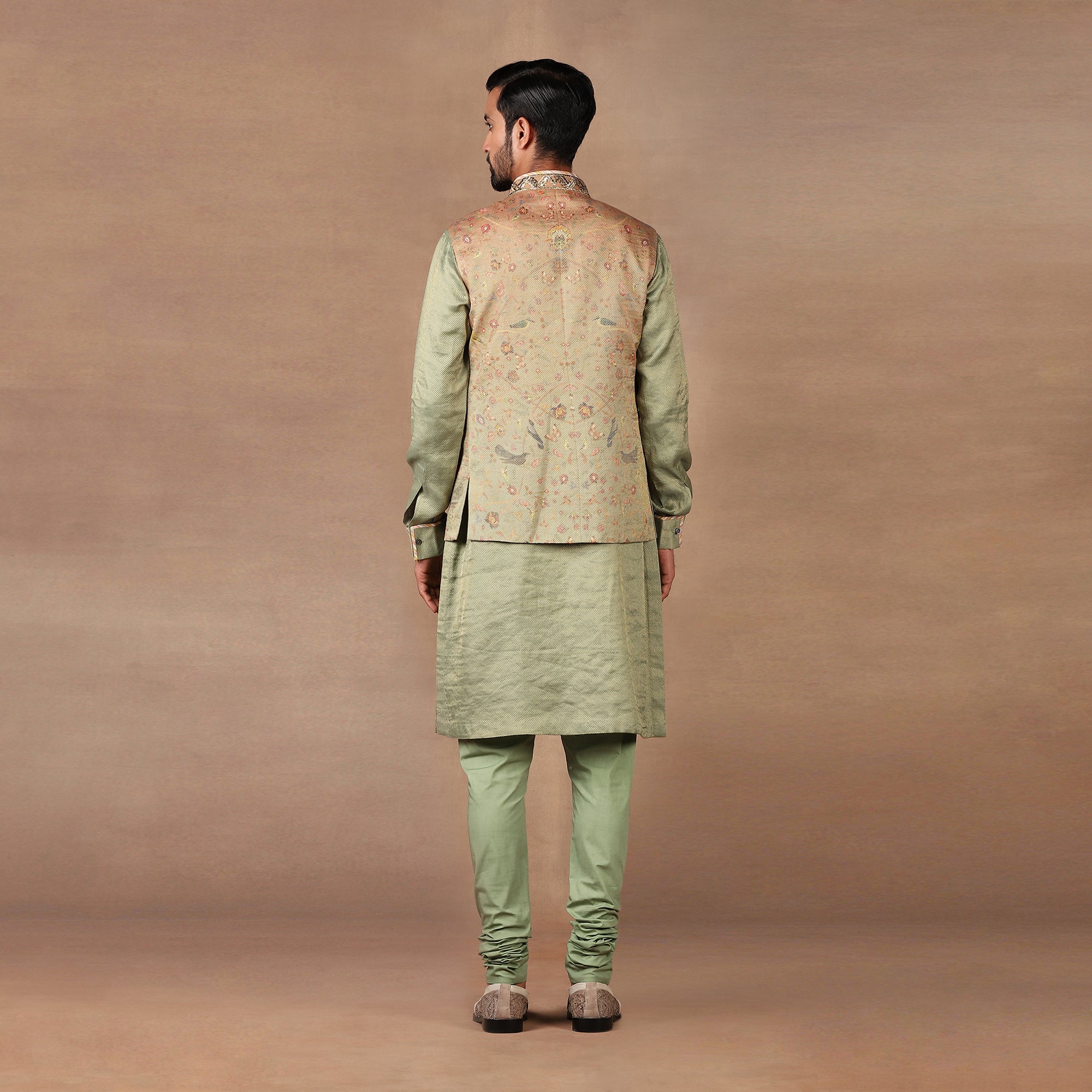 Soft Mint Green Nehru Jacket Set | MURAQQA