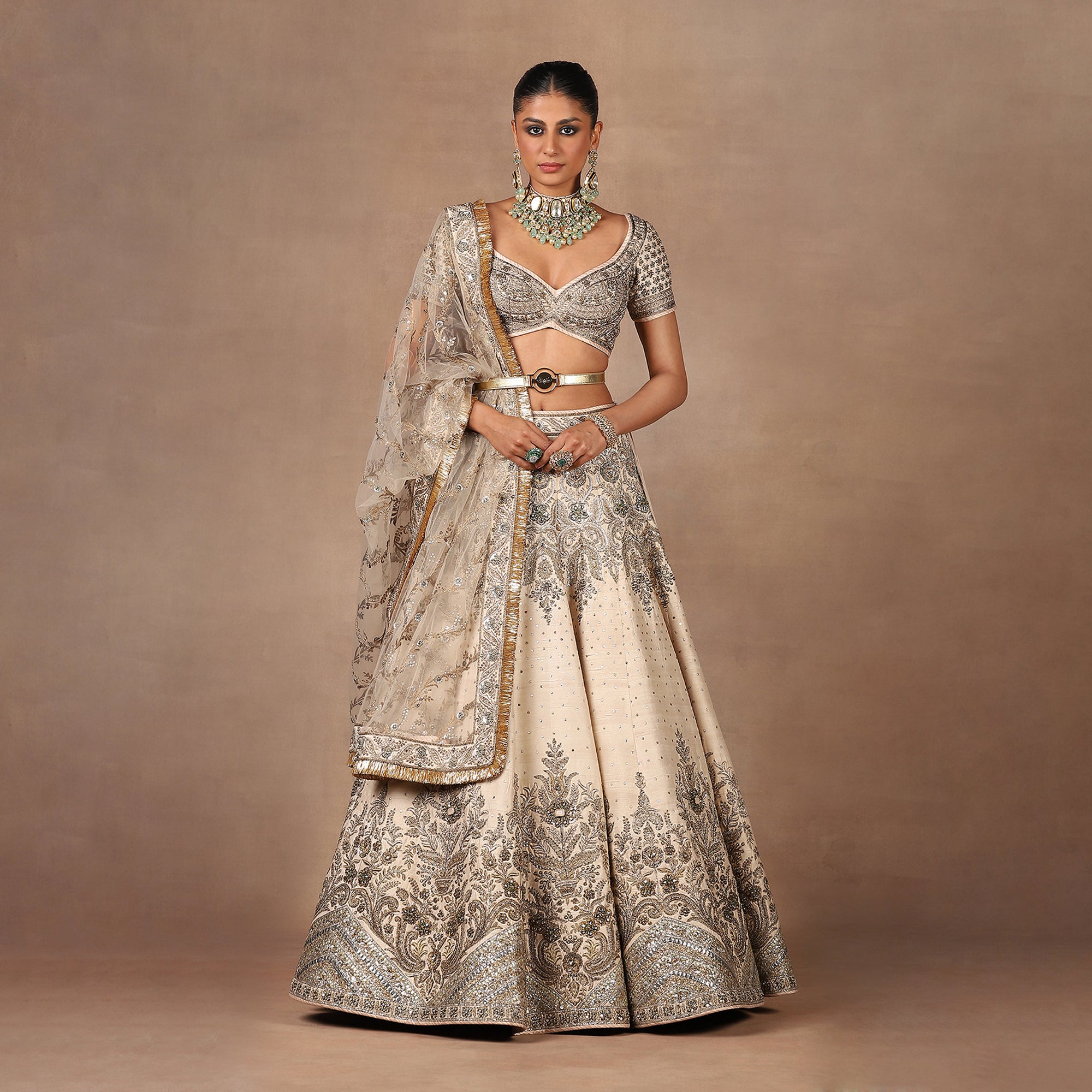Soft Nugrey Lehenga Set | MURAQQA