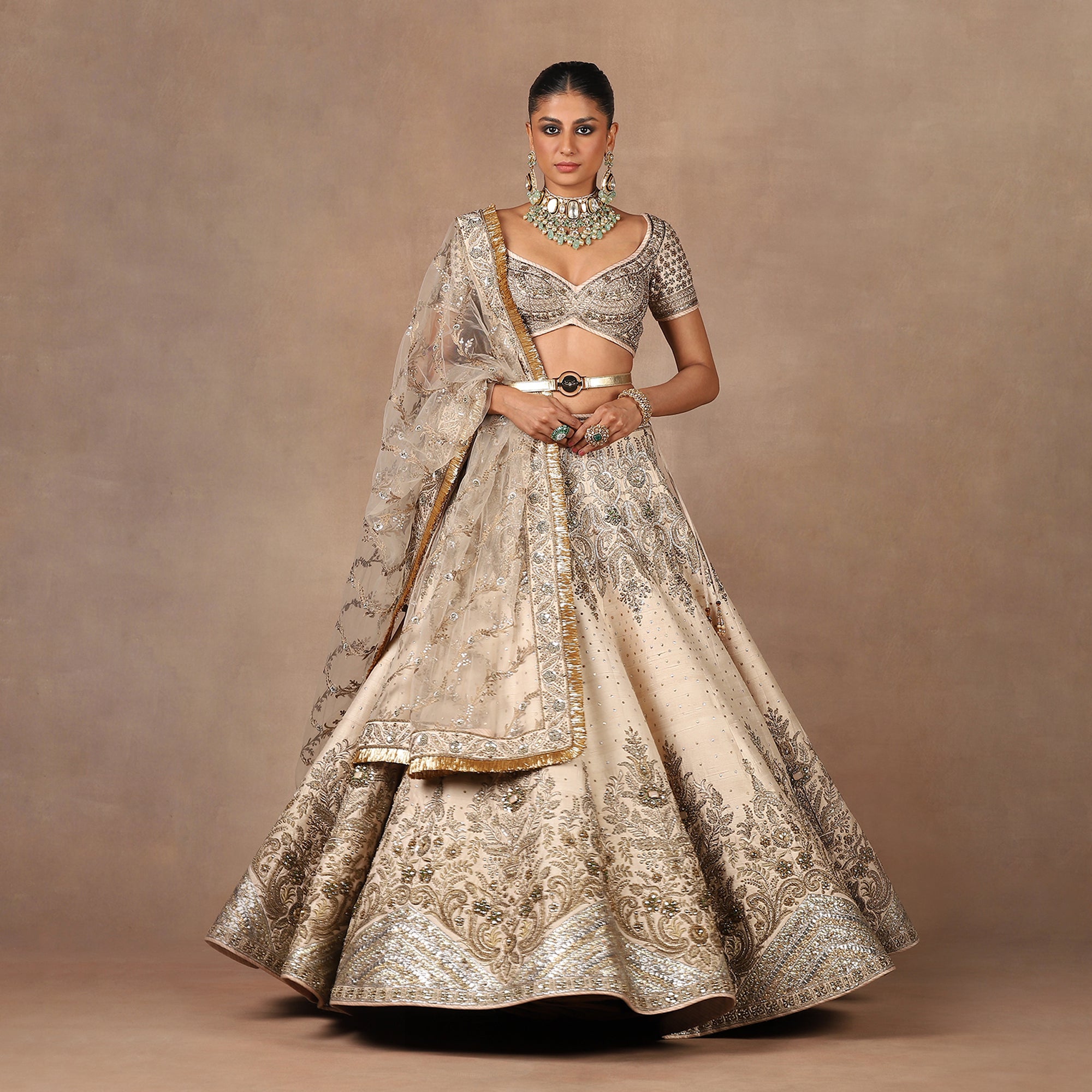 Soft Nugrey Lehenga Set | MURAQQA