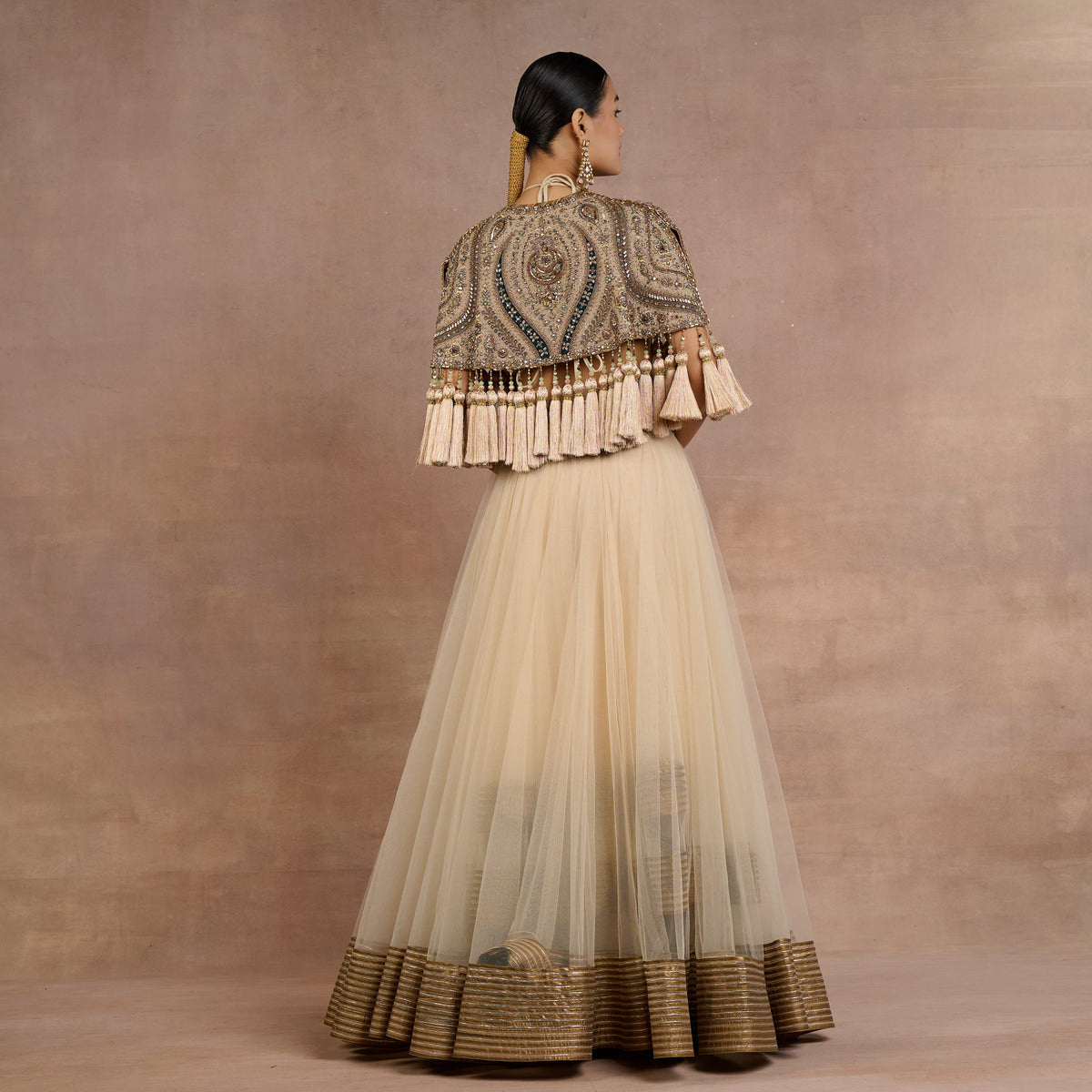 Warm Taupe Cape Skirt Set | Siddi