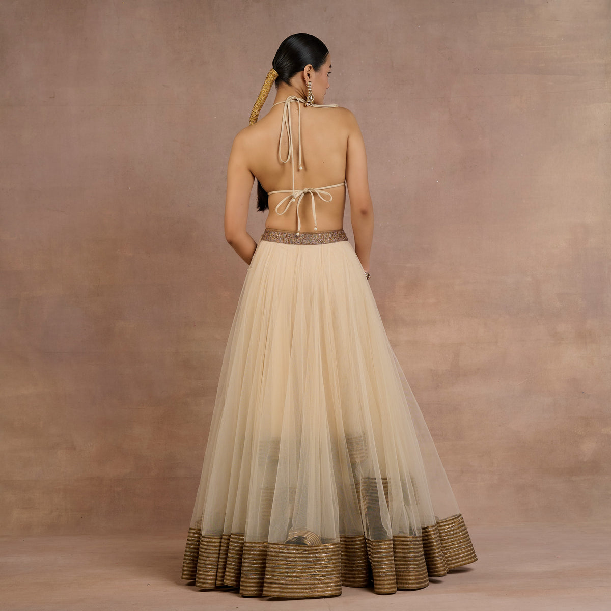 Warm Taupe Cape Skirt Set | Siddi