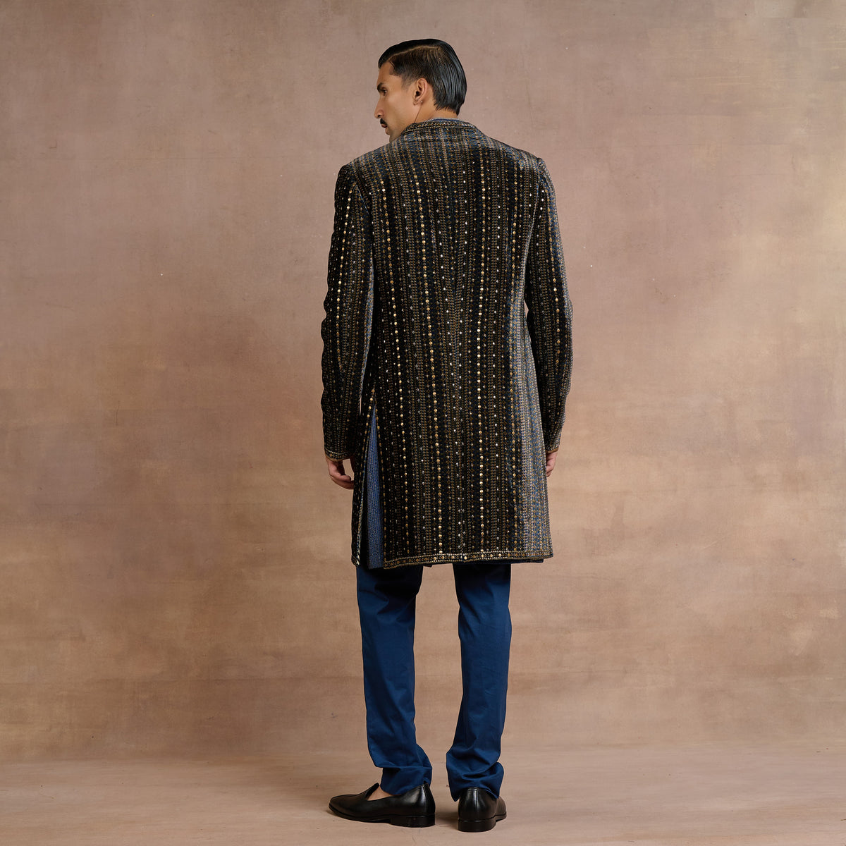 Midnight Blue Sherwani Set | Siddi