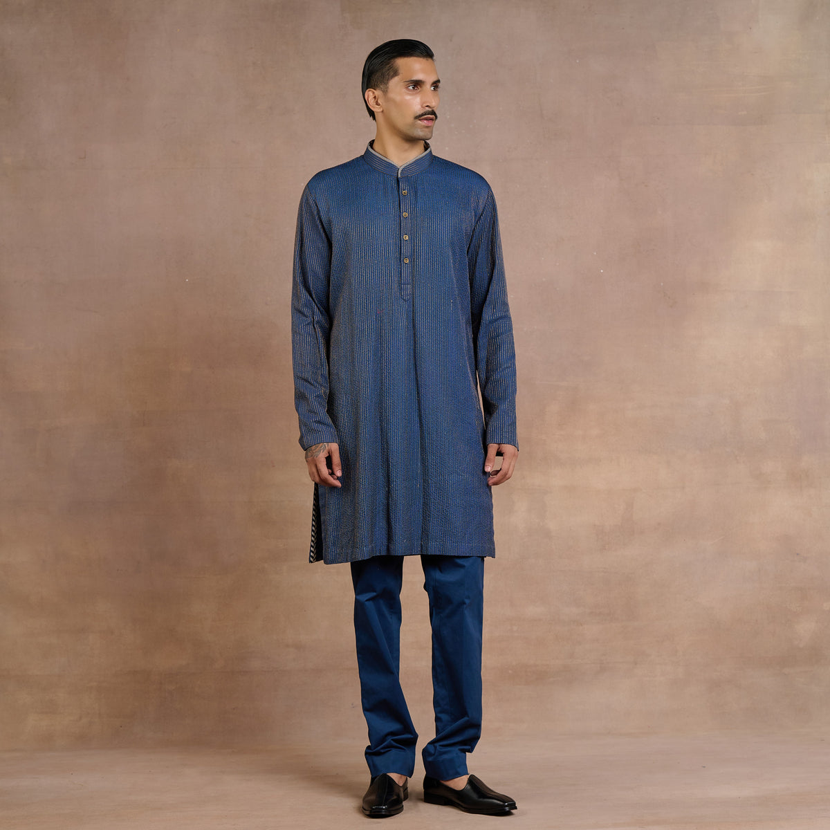 Midnight Blue Sherwani Set | Siddi