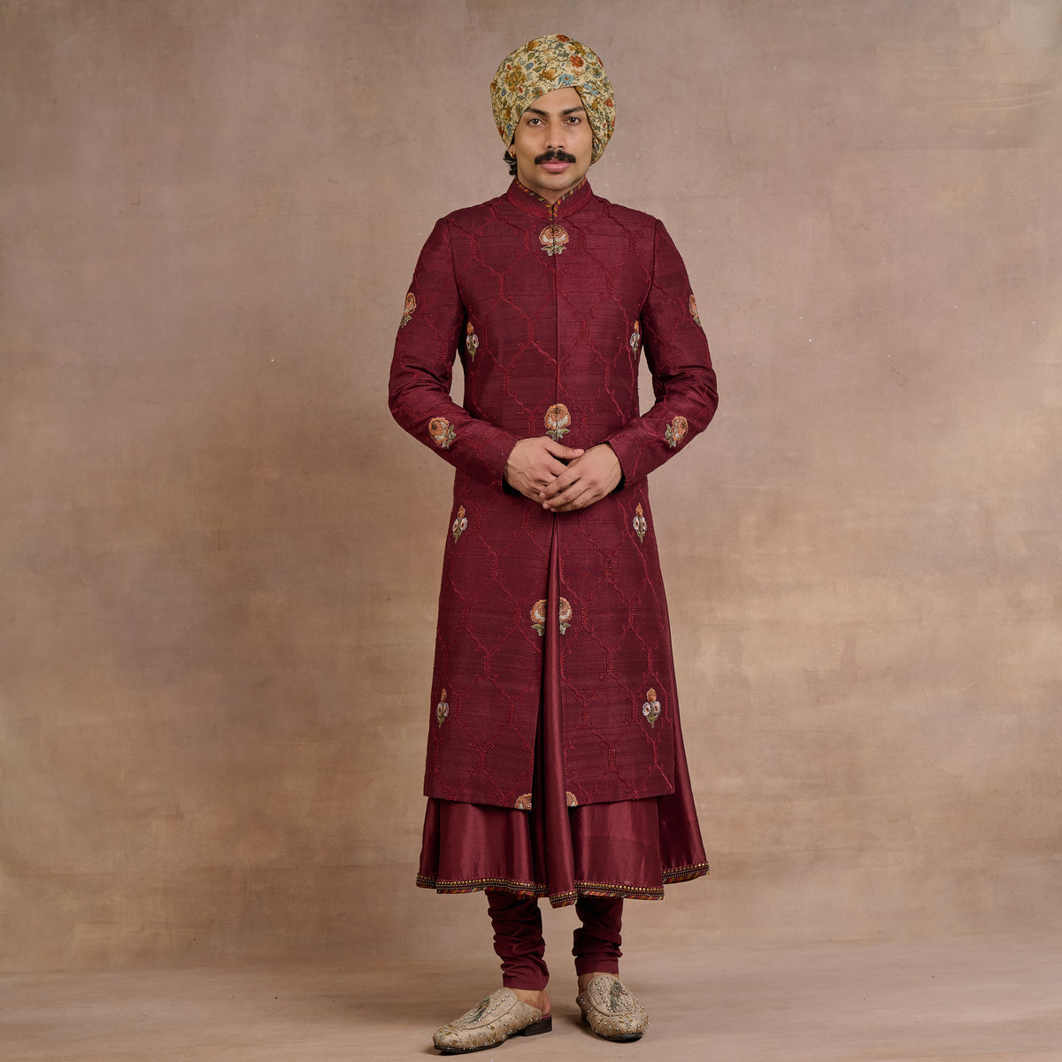 Burgundy Sherwani Set | Siddi