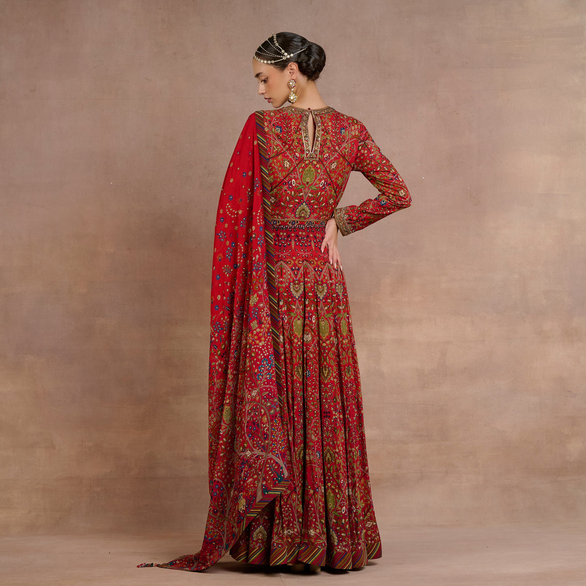 Scarlet Red Anarkali Set | Siddi
