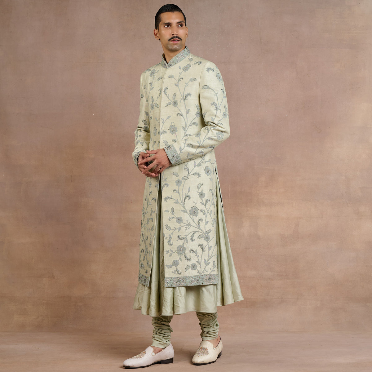Sage Green Sherwani Set | Siddi