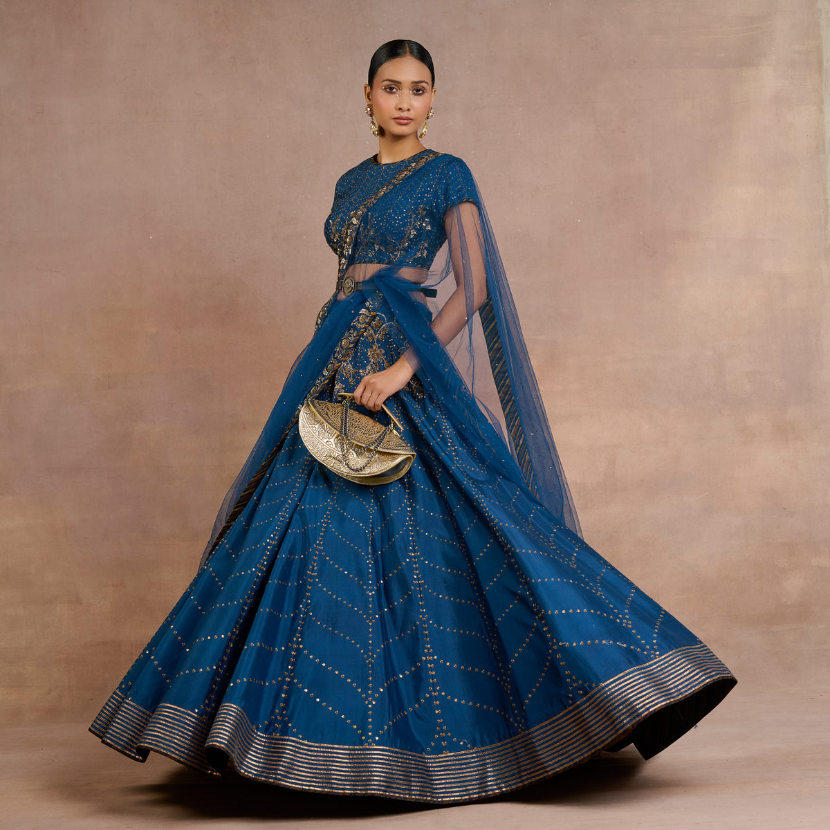 Cobalt Blue Chevron Skirt Set | Siddi