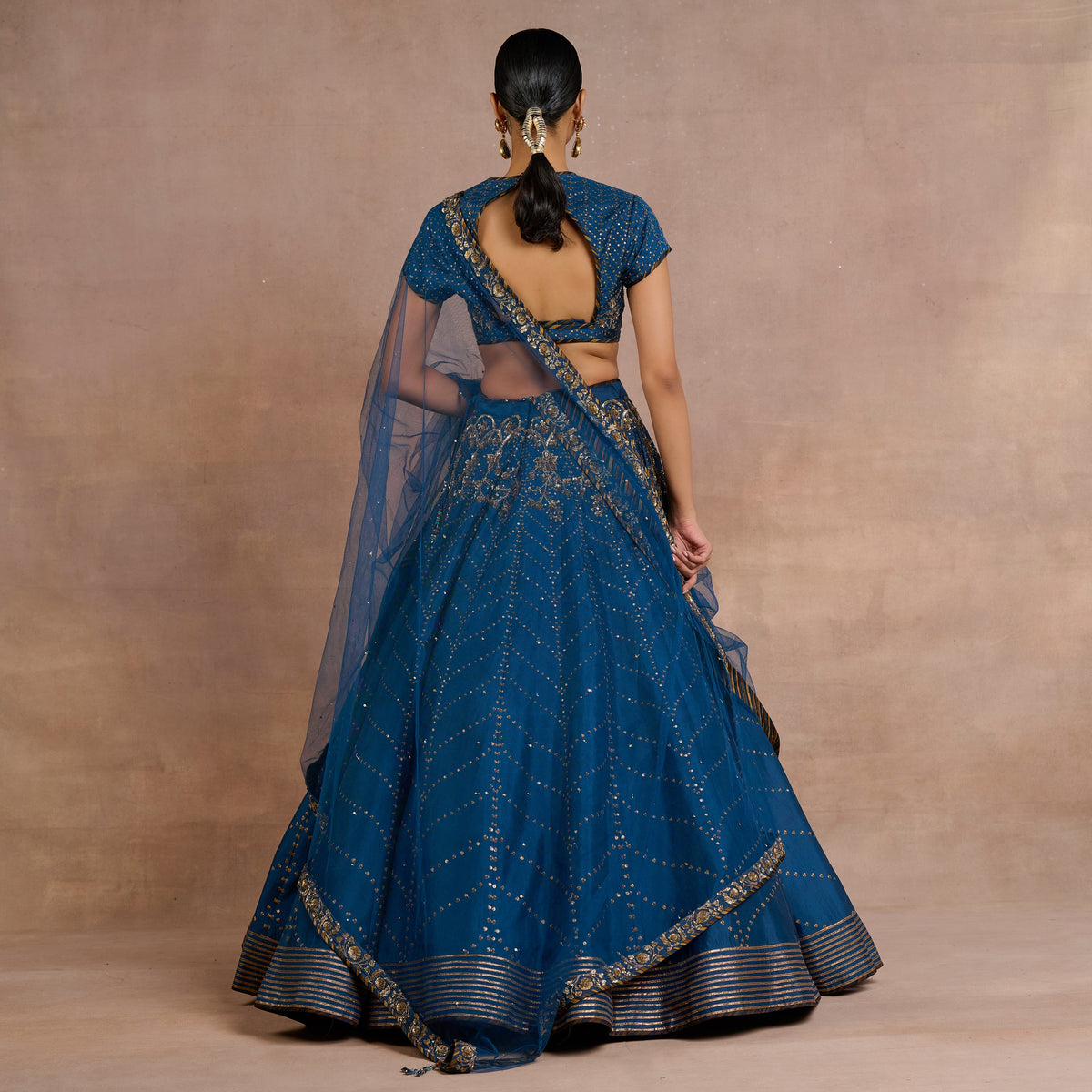 Cobalt Blue Chevron Skirt Set | Siddi