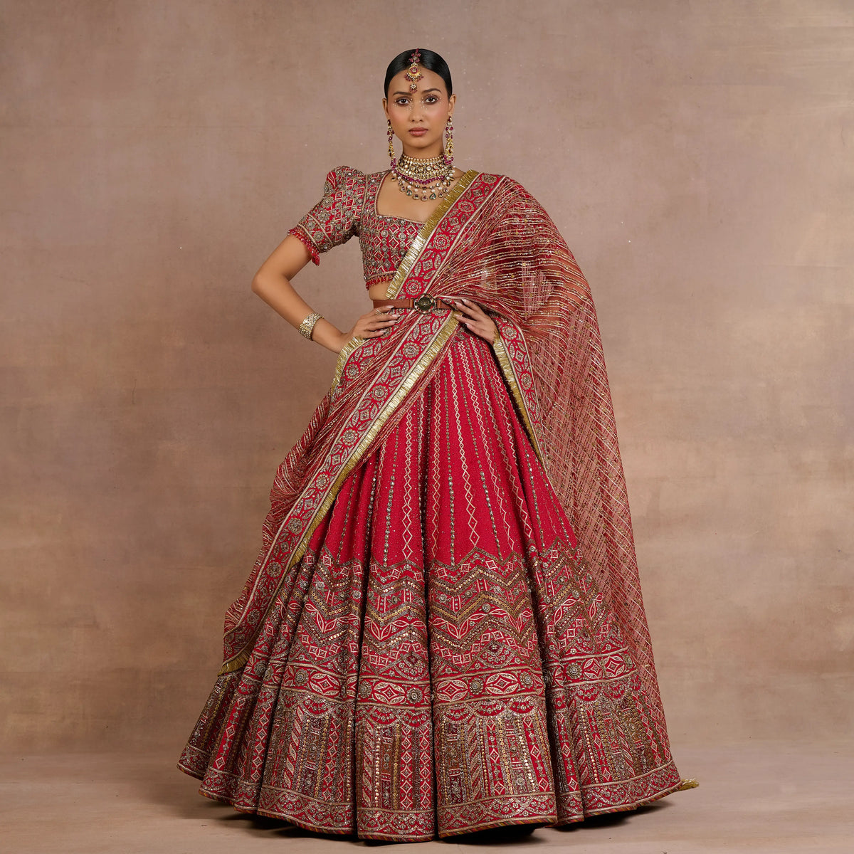Vermilion Red Lehenga Set | Siddi