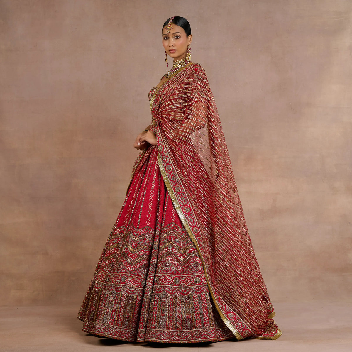 Vermilion Red Lehenga Set | Siddi
