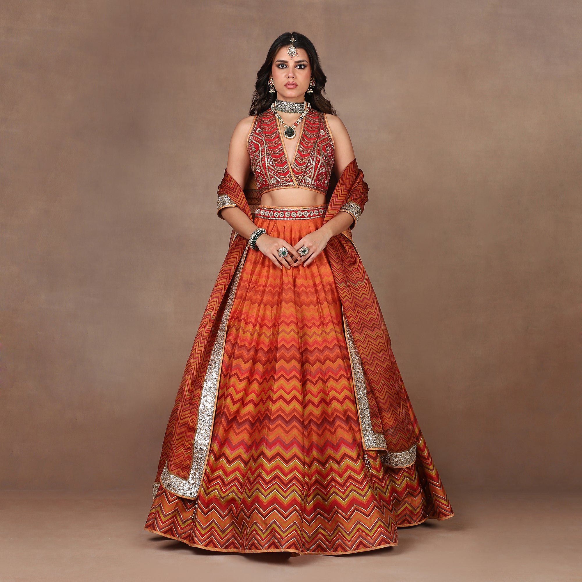 Tangerine - Red Skirt Set | MURAQQA